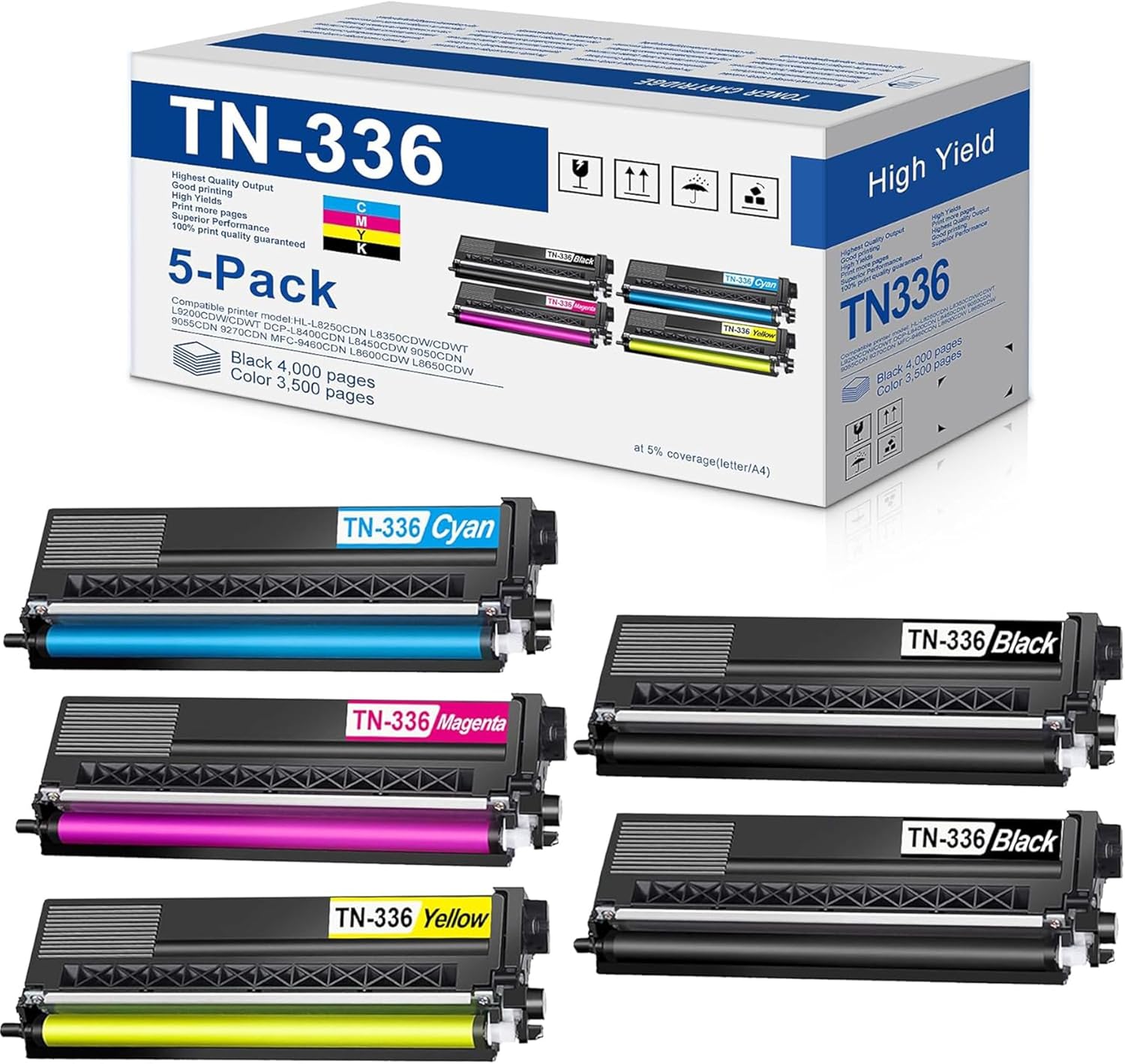 TN-336 toner cartridge 5-pack