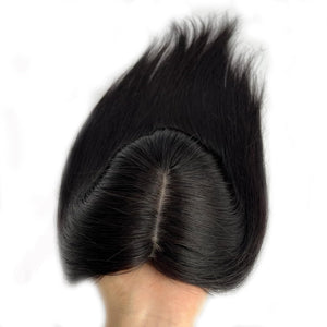 MorningWigs 100% Remy Human Hair Topper Hairpiece Clip-In Black Open Box