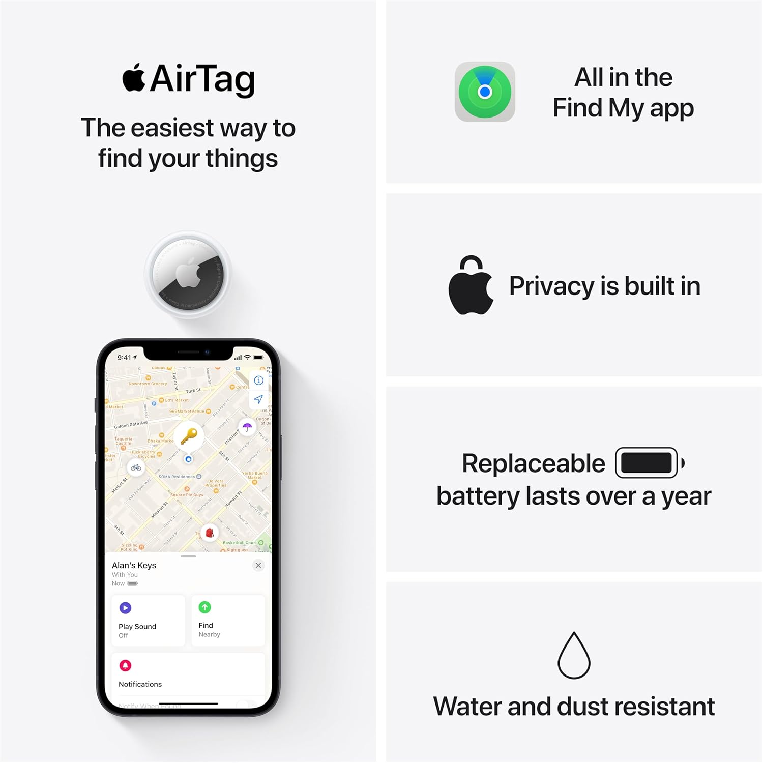 Apple AirTag front view