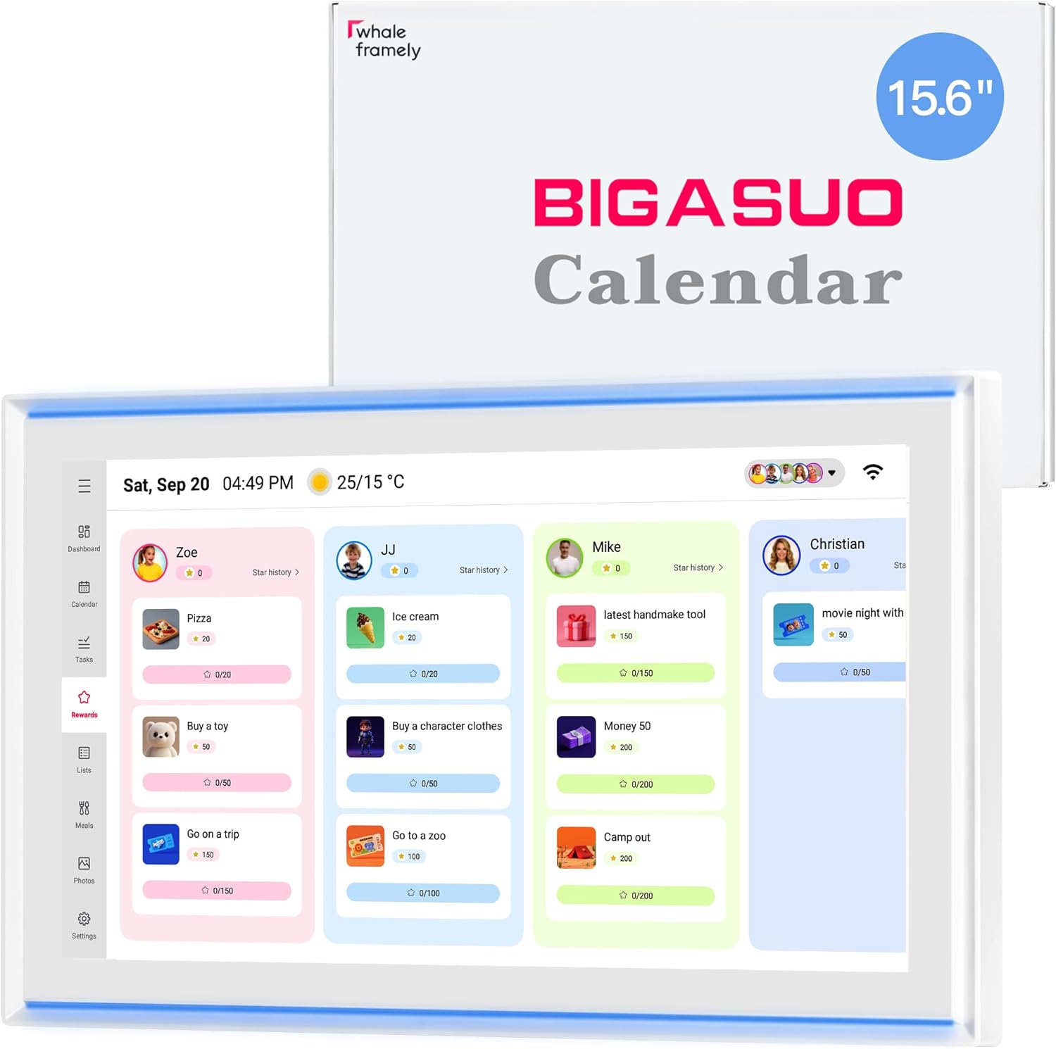 15.6 Inch Digital Calendar - Full HD Touchscreen Smart Planner for Fam ...