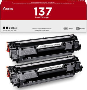AOLIBE 137 Compatible Black Toner Cartridge Replacement for Canon 137 – 2 Pack