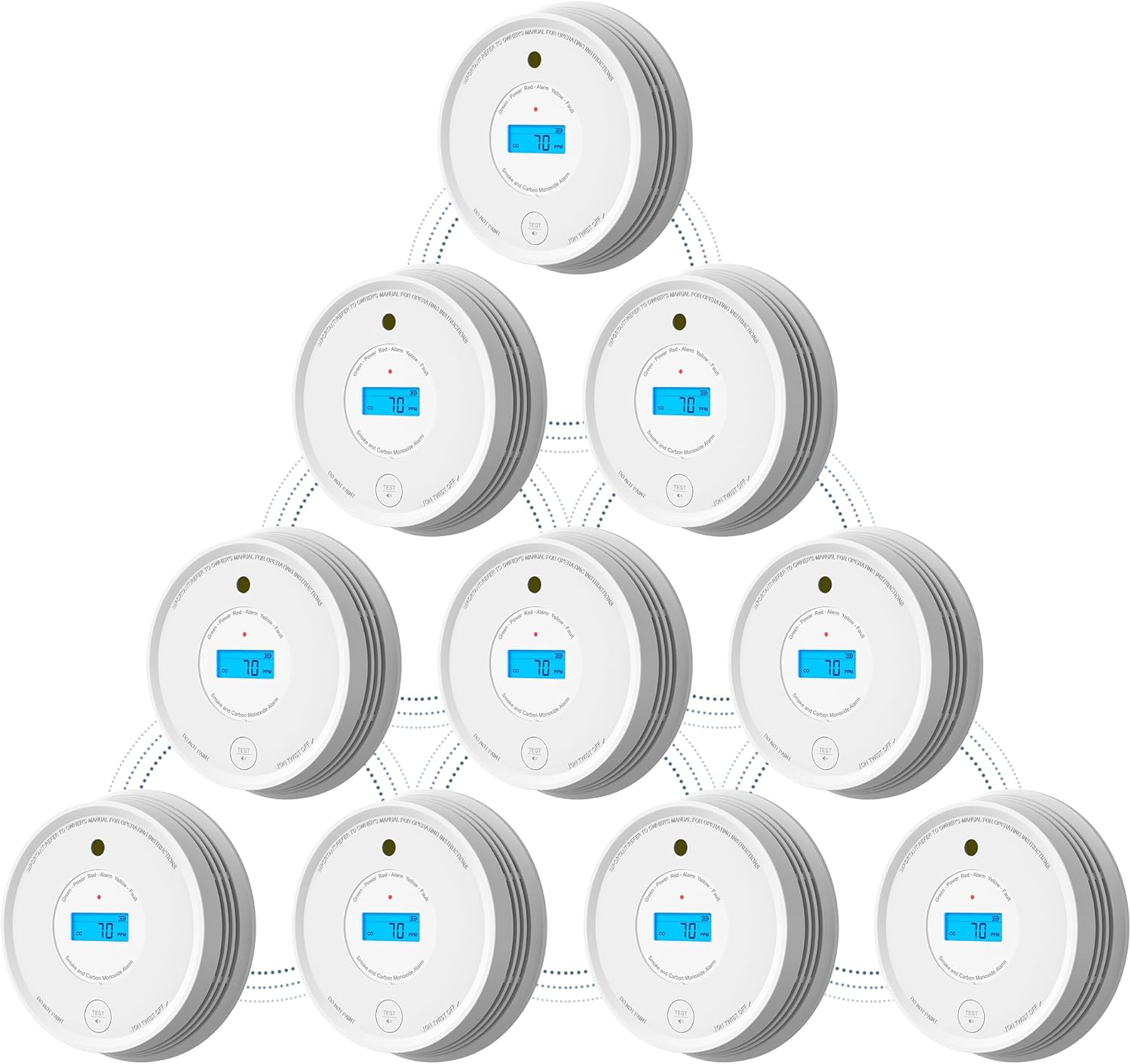 AEGISLINK Smoke Carbon Monoxide Detector SC-RF220 10-Pack