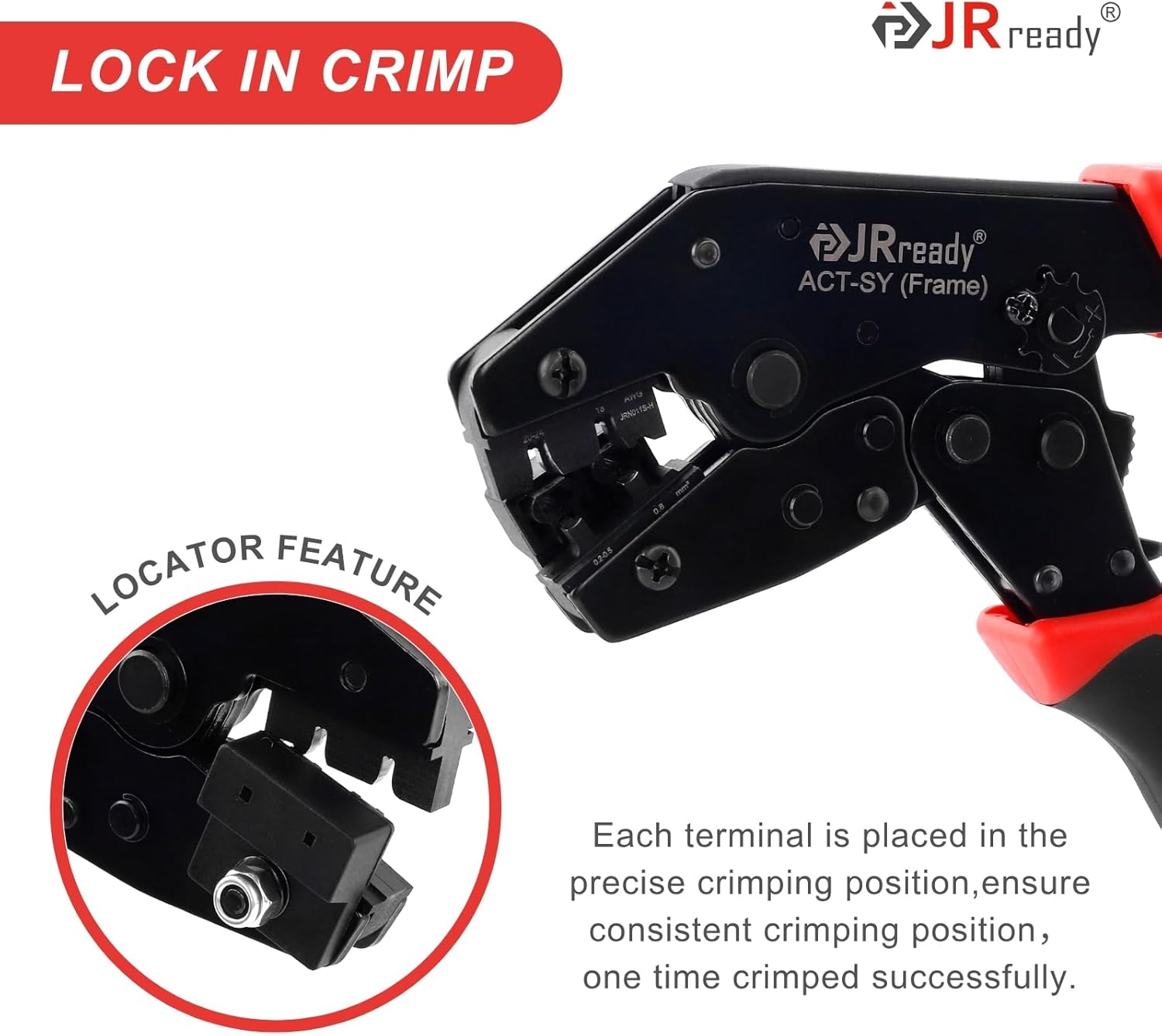 Crimping Tool with Locator Ratchet