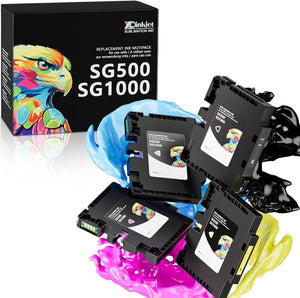 Xcinkjet Sublimation Ink Cartridge Replacement for Sawgrass SG500/SG1000 Printers – 4-Pack (BK