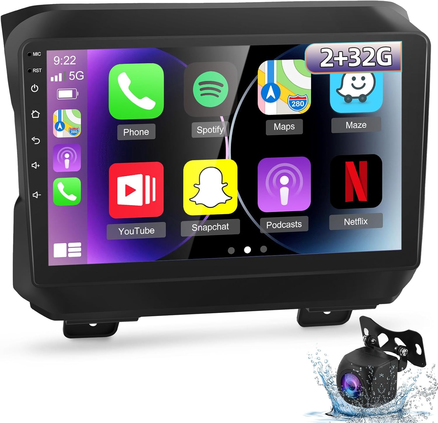 2+32G] NHOPEEW Android 13 Car Stereo for Jeep Wrangler JL 2018-2021 / Gladiator JT 2020-2021 - Apple CarPlay and Android Auto