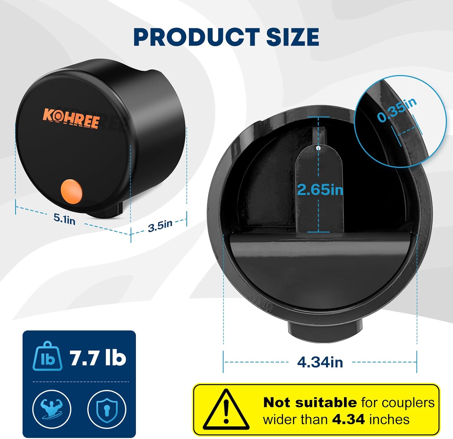 Kohree Heavy Duty Trailer Coupler Lock