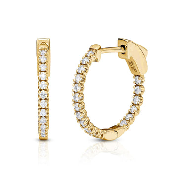 IGI Certified 0.5 Carat Lab Grown Diamond Hoop Earrings in 14K Gold
