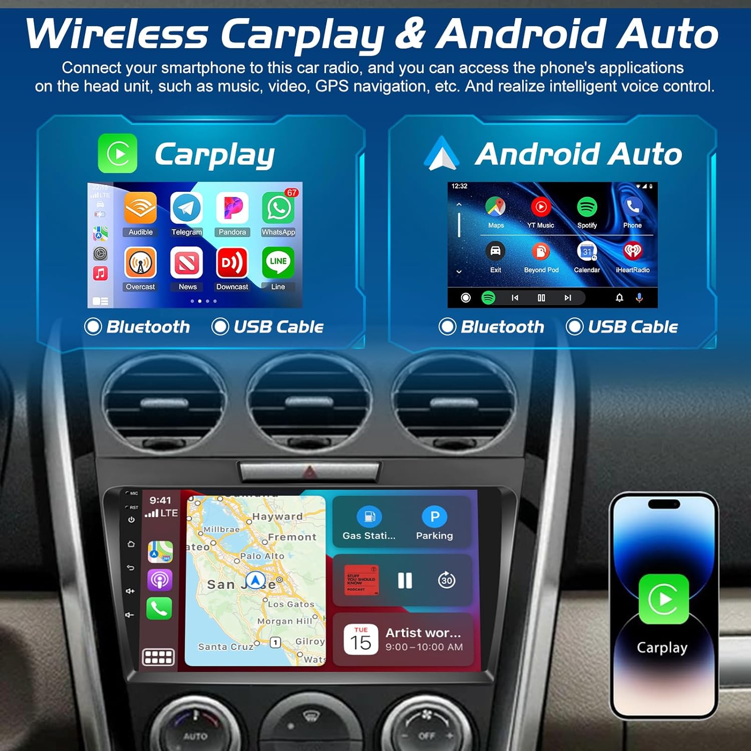 4+64G] NHOPEEW Car Stereo for Mazda CX-7 2007-2015