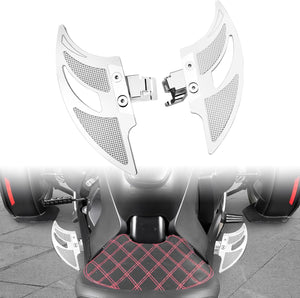 BAKAFOH Aluminum Bat-Shaped Driver Floorboards for Can-Am Ryker 600/900