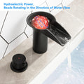 LED Bathroom Faucet 3 Hole Waterfall Sink Faucet with LED Light