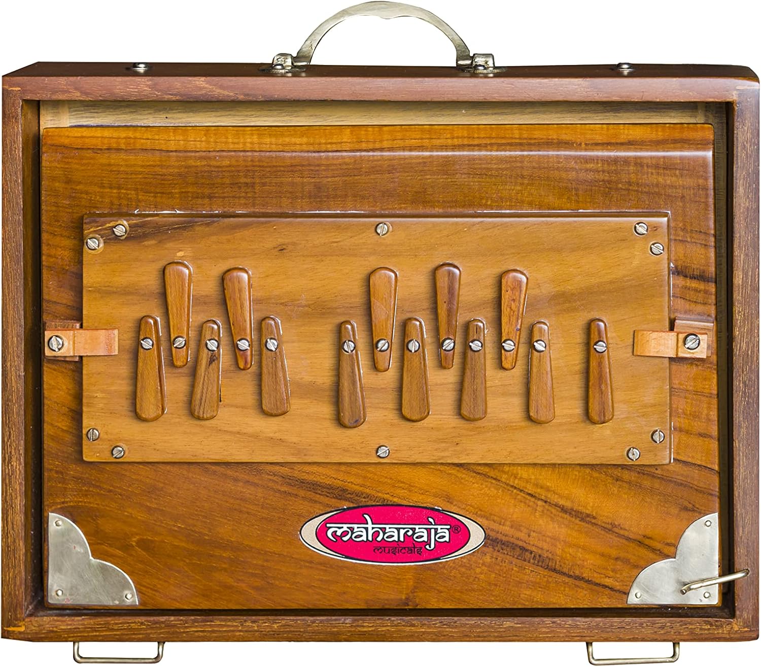 Shruti Box Maharaja Premium Teak Wood Brass 12x9x3 Inch