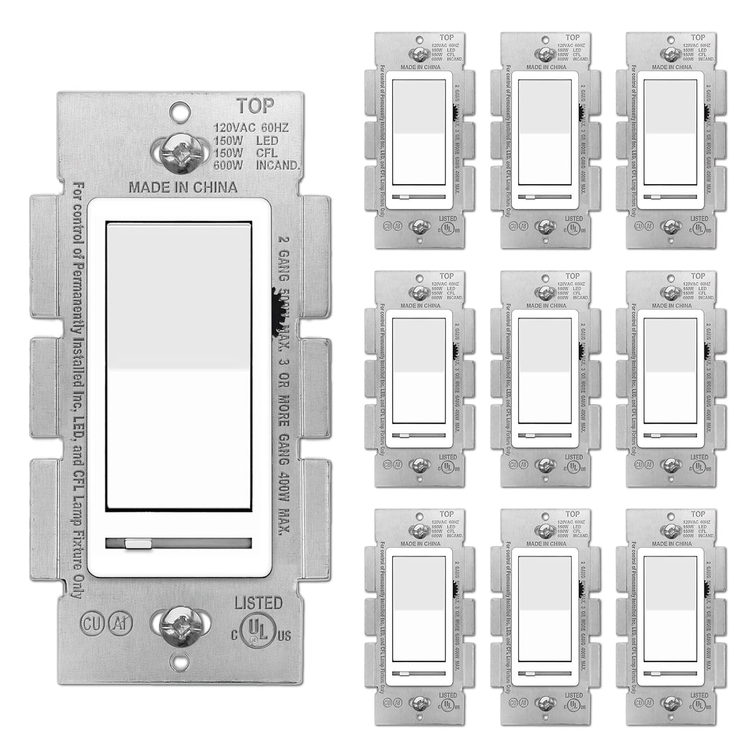 BESTTEN 10 Pack Dimmer Light Switches