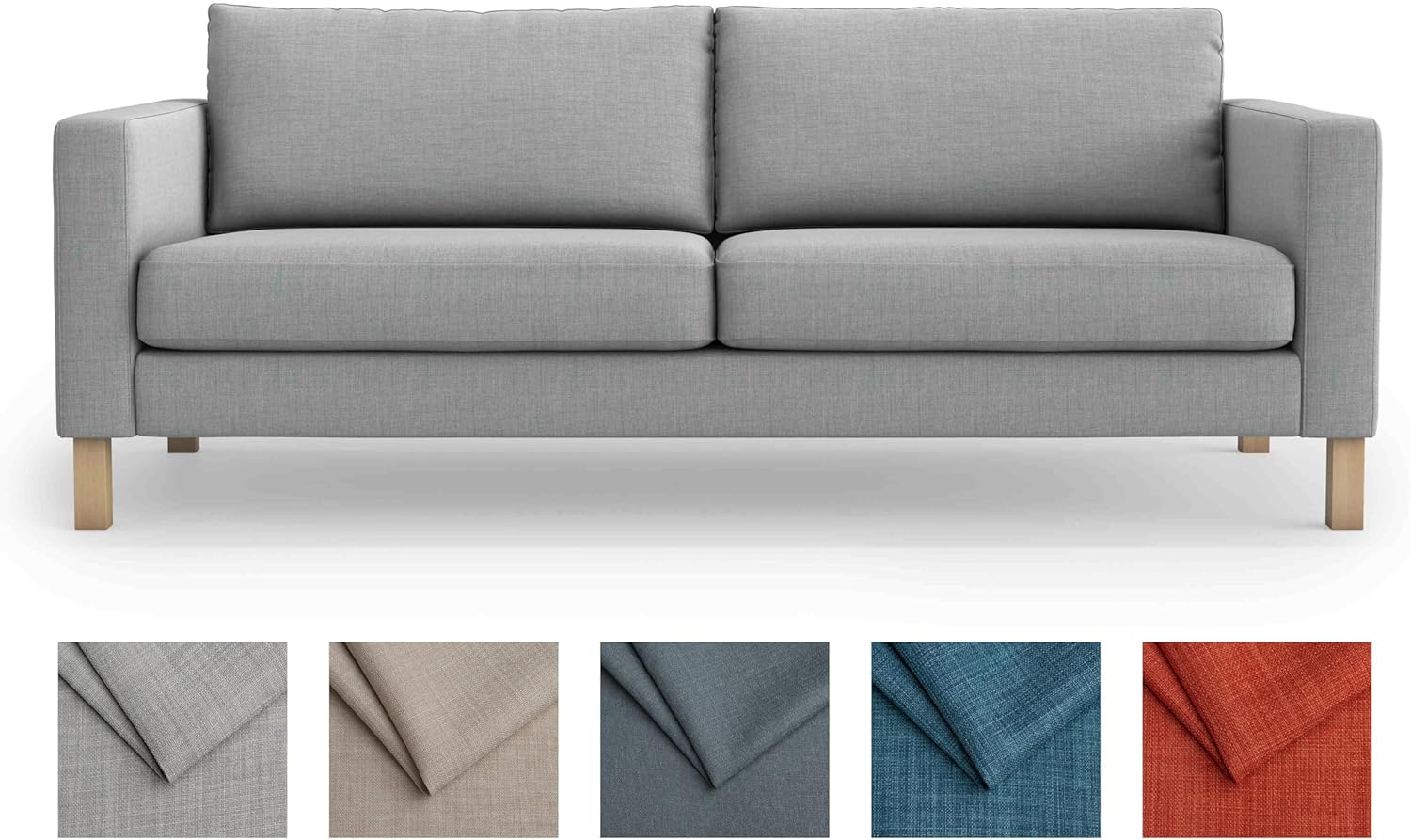 MASTERS OF COVERS Snug Fit Karlstad 3 Seat Sofa Cover Light Grey