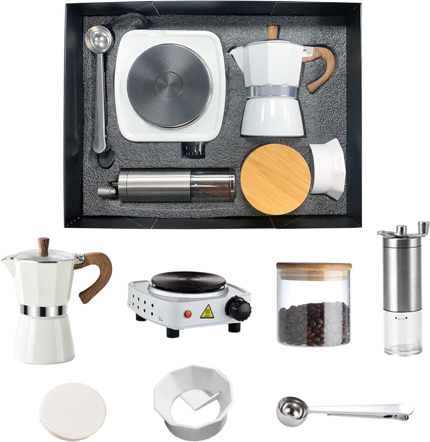 KAIREDDIS 7-in-1 Moka Pot Espresso Set