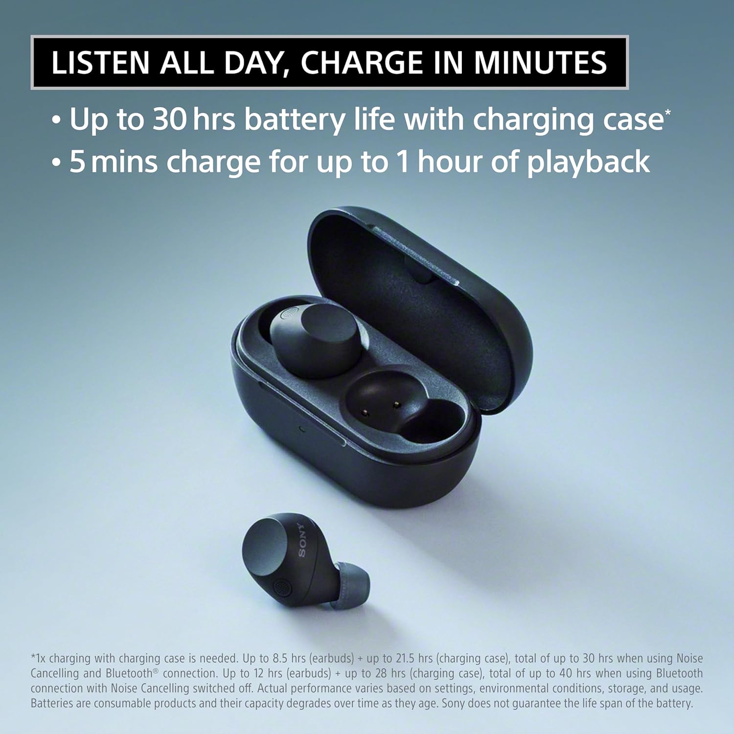 Sony WF-C710N earbuds in-ear view