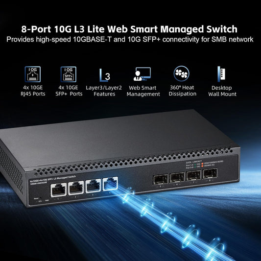 Binardat 8 Port 10 Gigabit Managed Switch