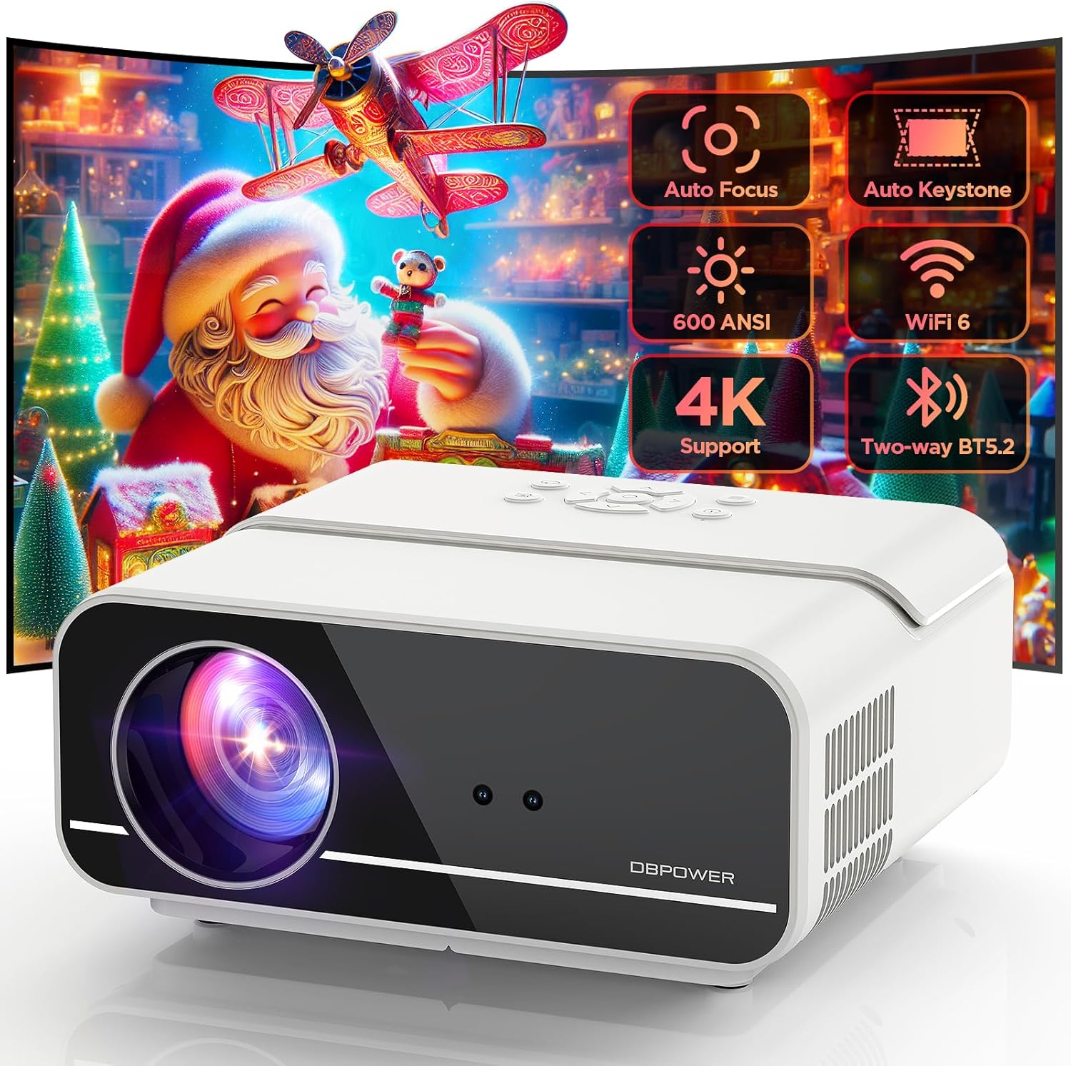 DBPOWER 4K Projector with Auto Focus