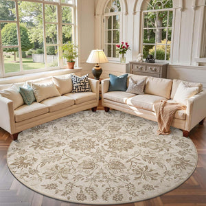 jinchan Classic Floral Round Rug 7ft