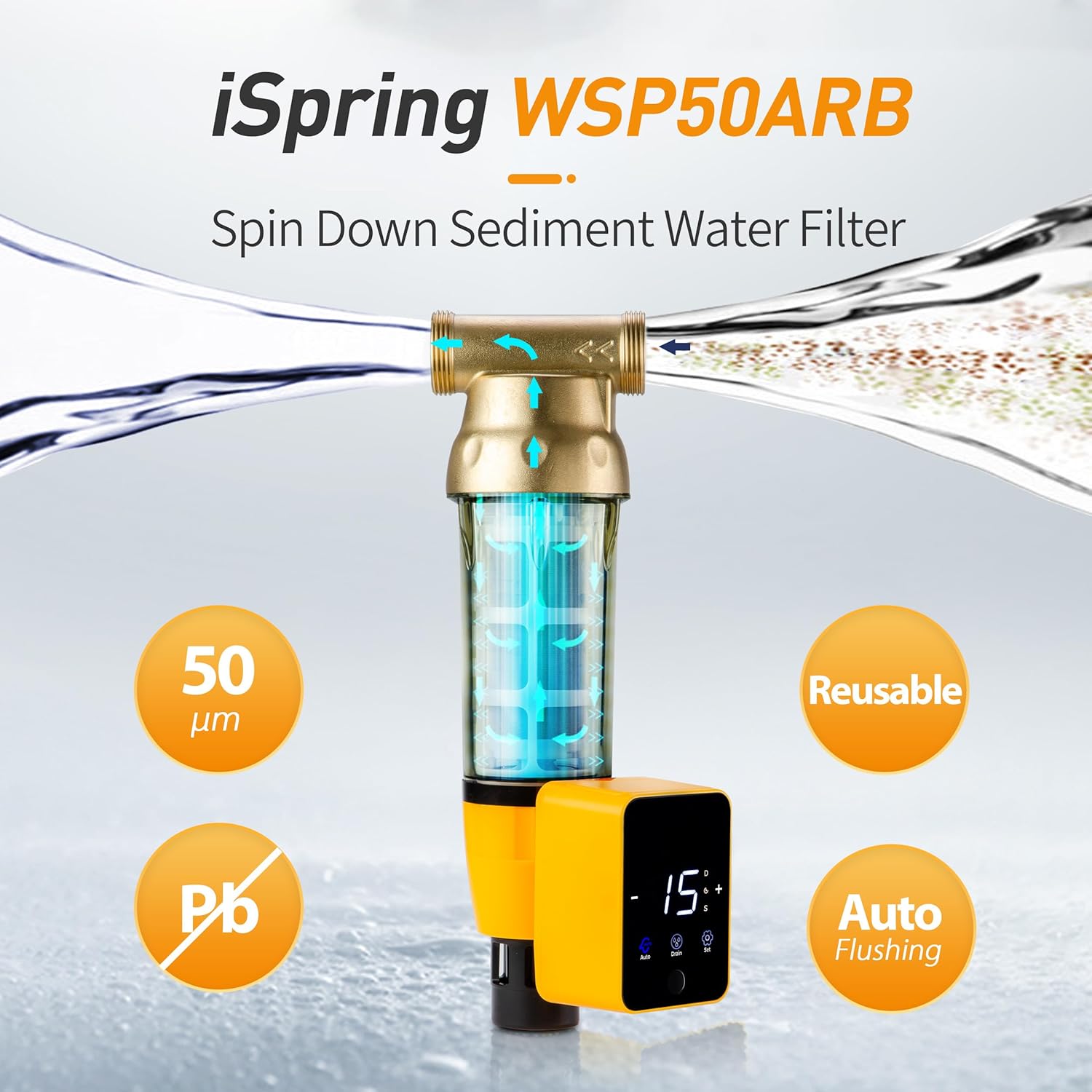 iSpring WSP50ARB Spin Down Sediment Water Filter