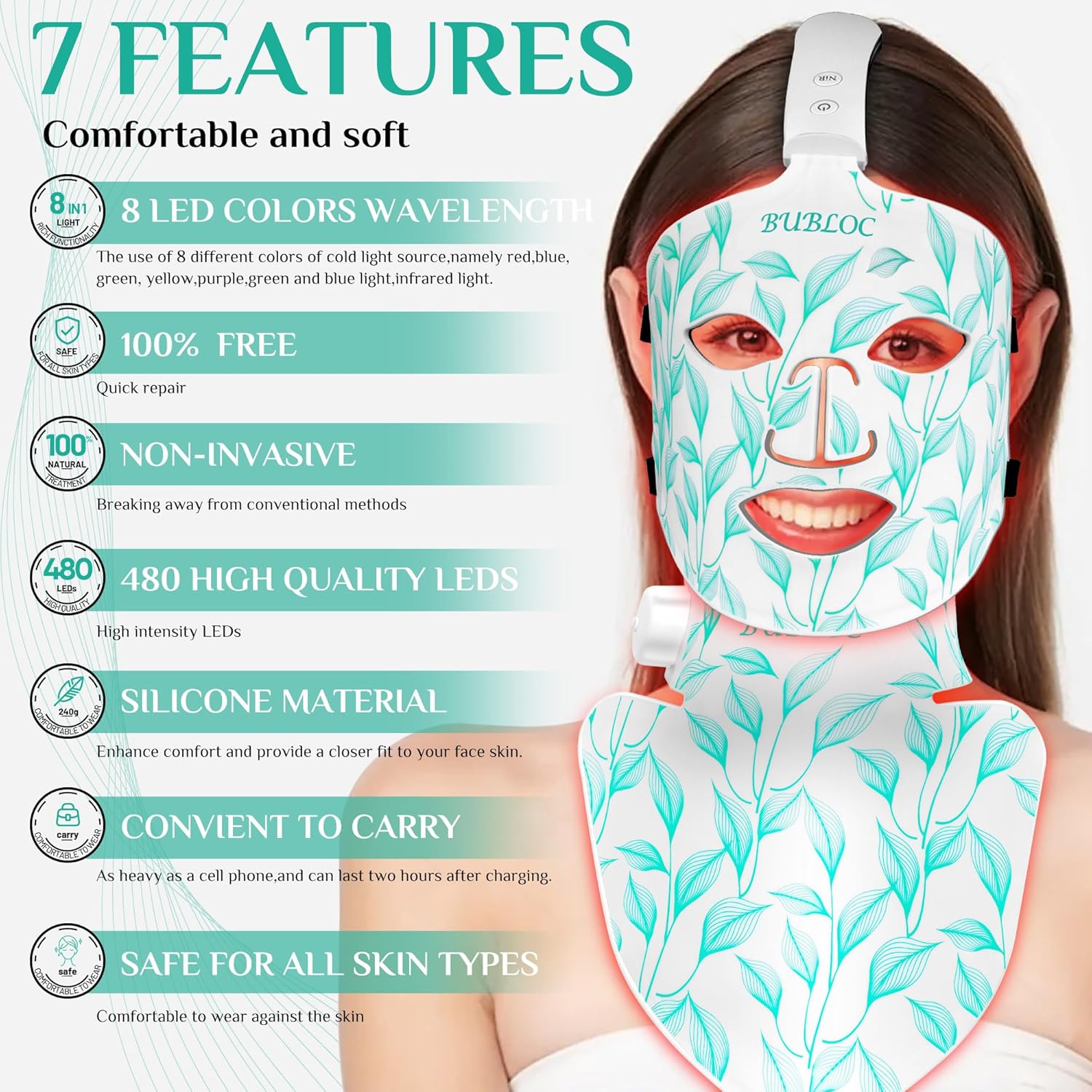 BUBLOC Red Light Therapy Mask Kit