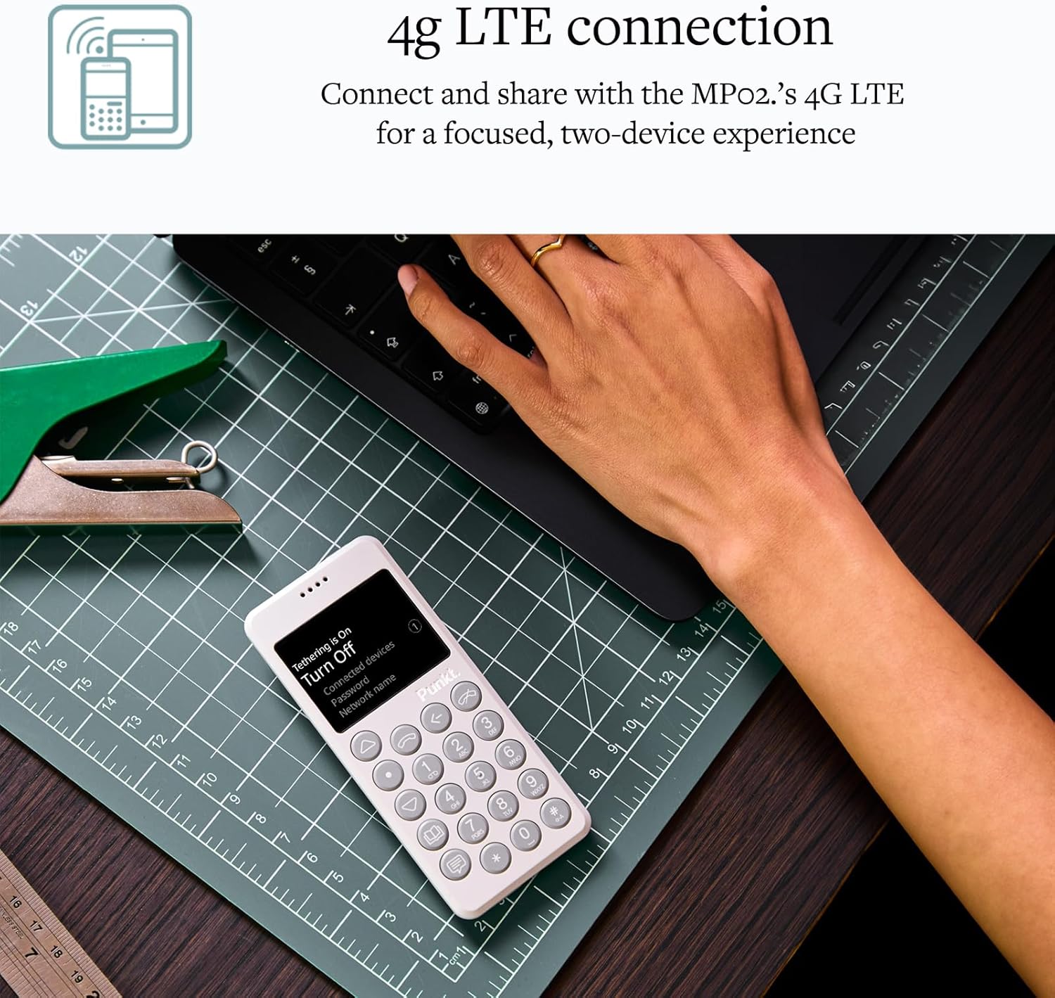 Punkt MP02 4G LTE Minimalist Mobile Phone - Light Grey