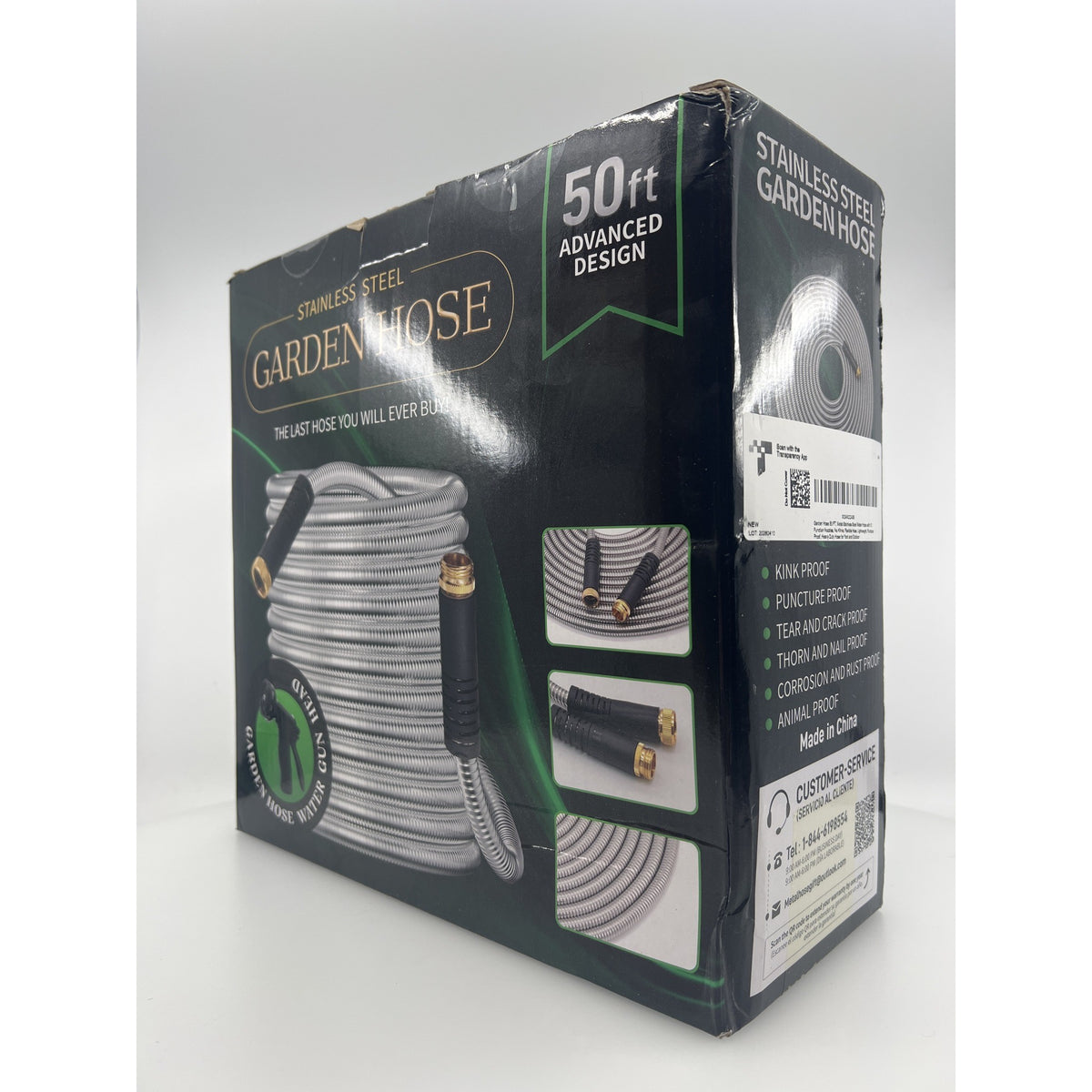 Kebose Stainless Steel Garden Hose 50ft with 10 Nozzles New — photo 7