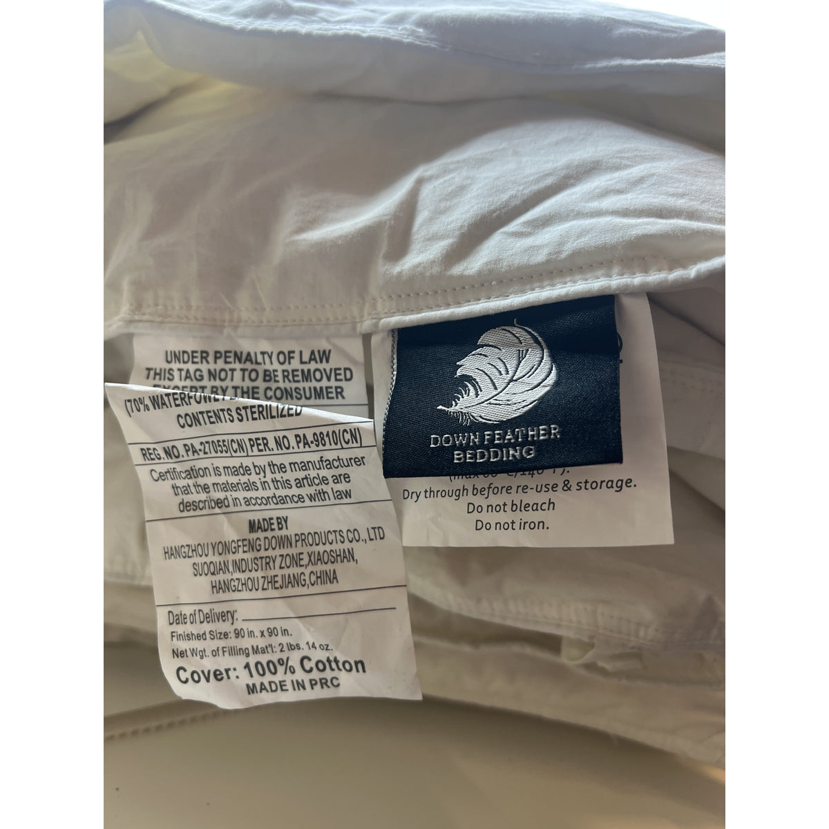 puredown Goose Down Comforter Full/Queen 90x90 Cream Open Box — photo 4