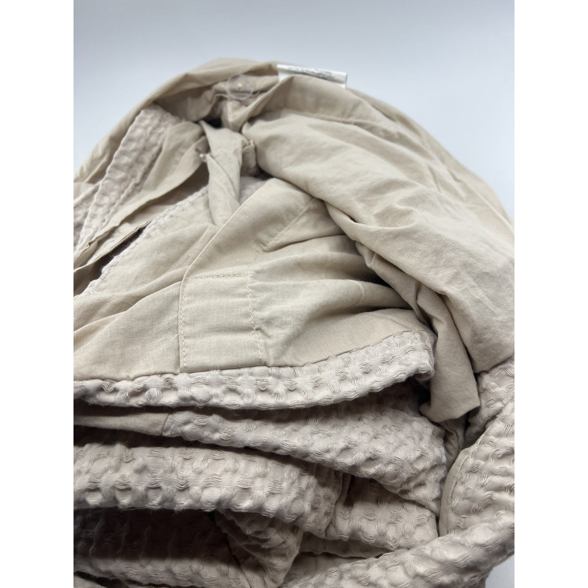 Bedsure Waffle Weave Cotton Duvet Cover Set Oversized King 120x98 Like New — photo 4