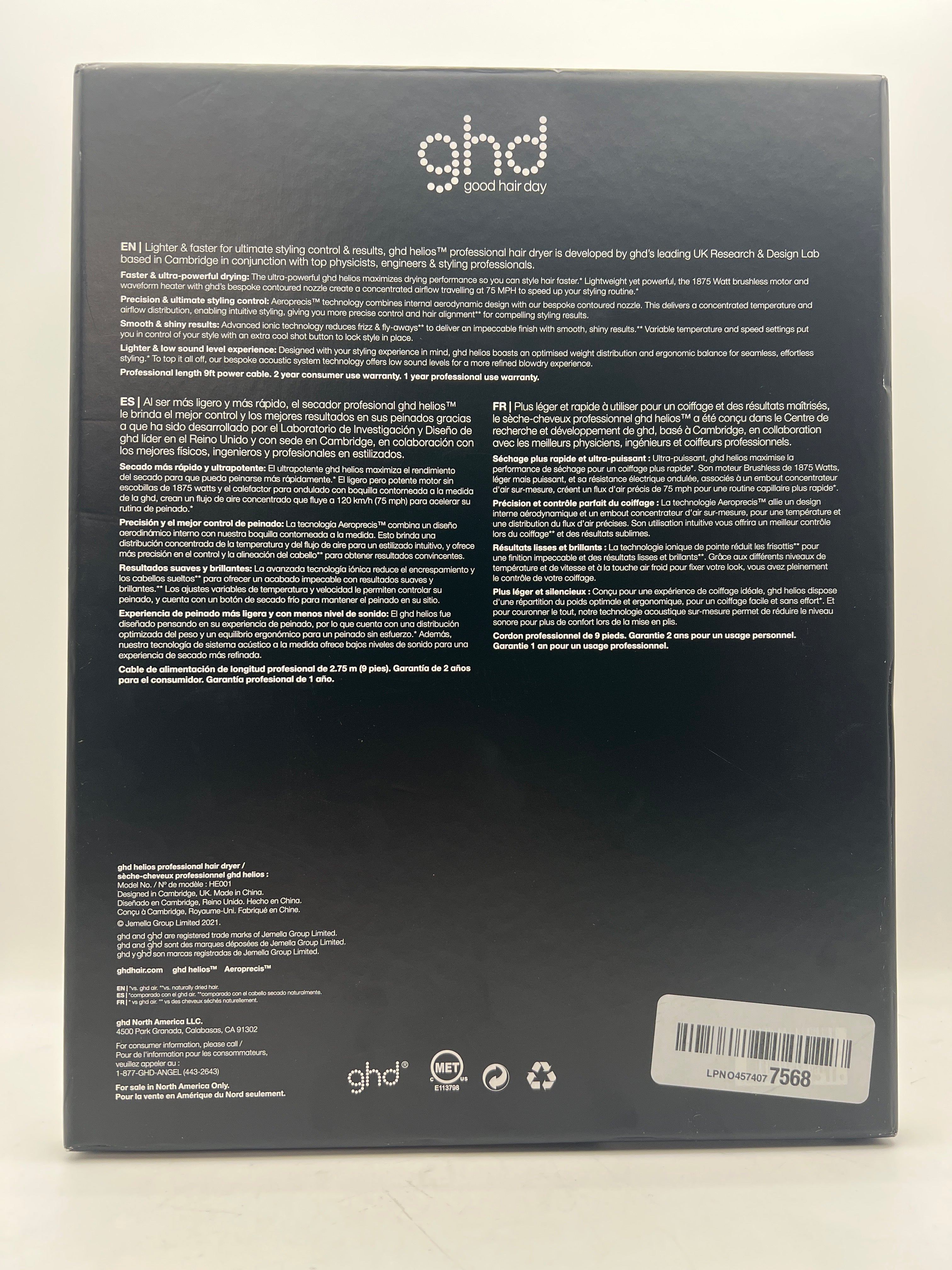 ghd Helios Professional Hair Dryer - White