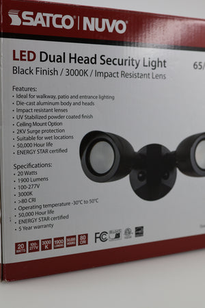 Satco 65/713 Dual Bullet-Head Security Flood Light