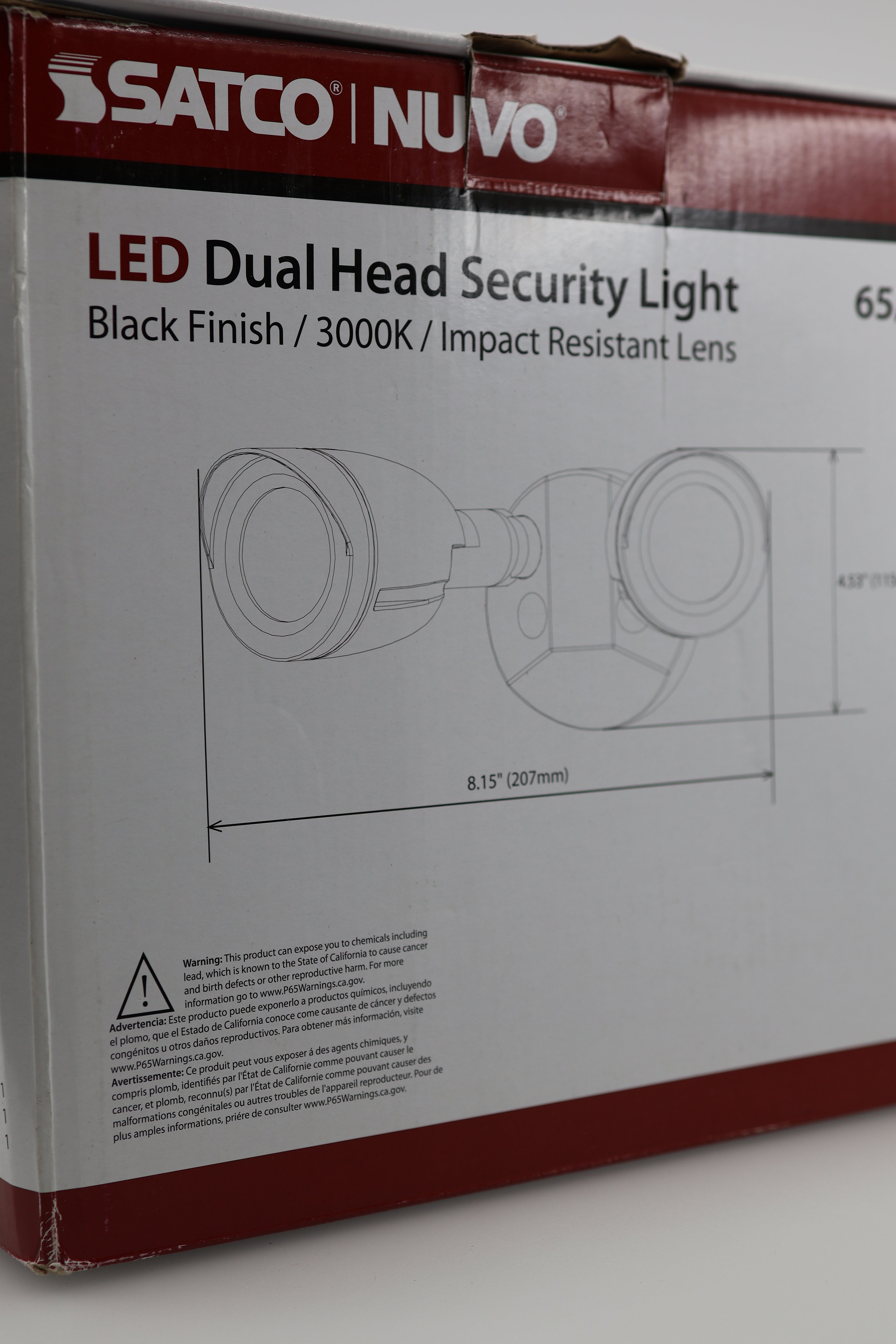 Satco 65/713 Dual Bullet-Head Security Flood Light