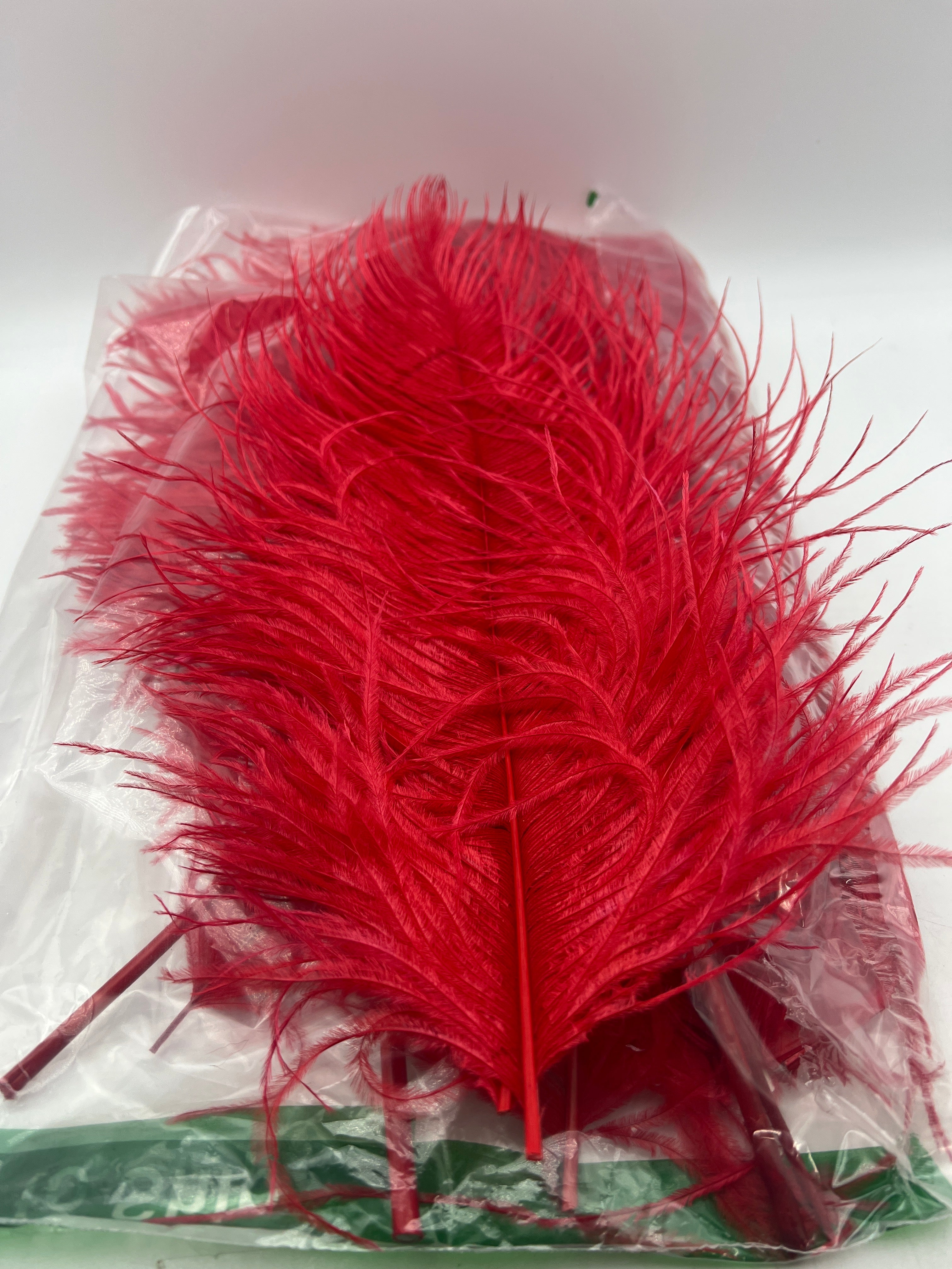 Red Ostrich Feathers for DIY Crafts