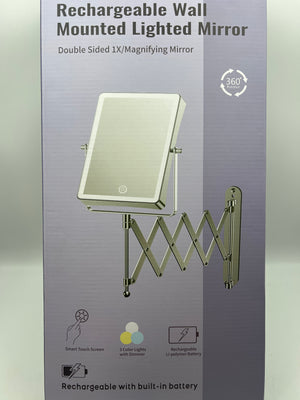 FASCINATE 5000mAh Rechargeable Wall Mounted Makeup Mirror with Lights