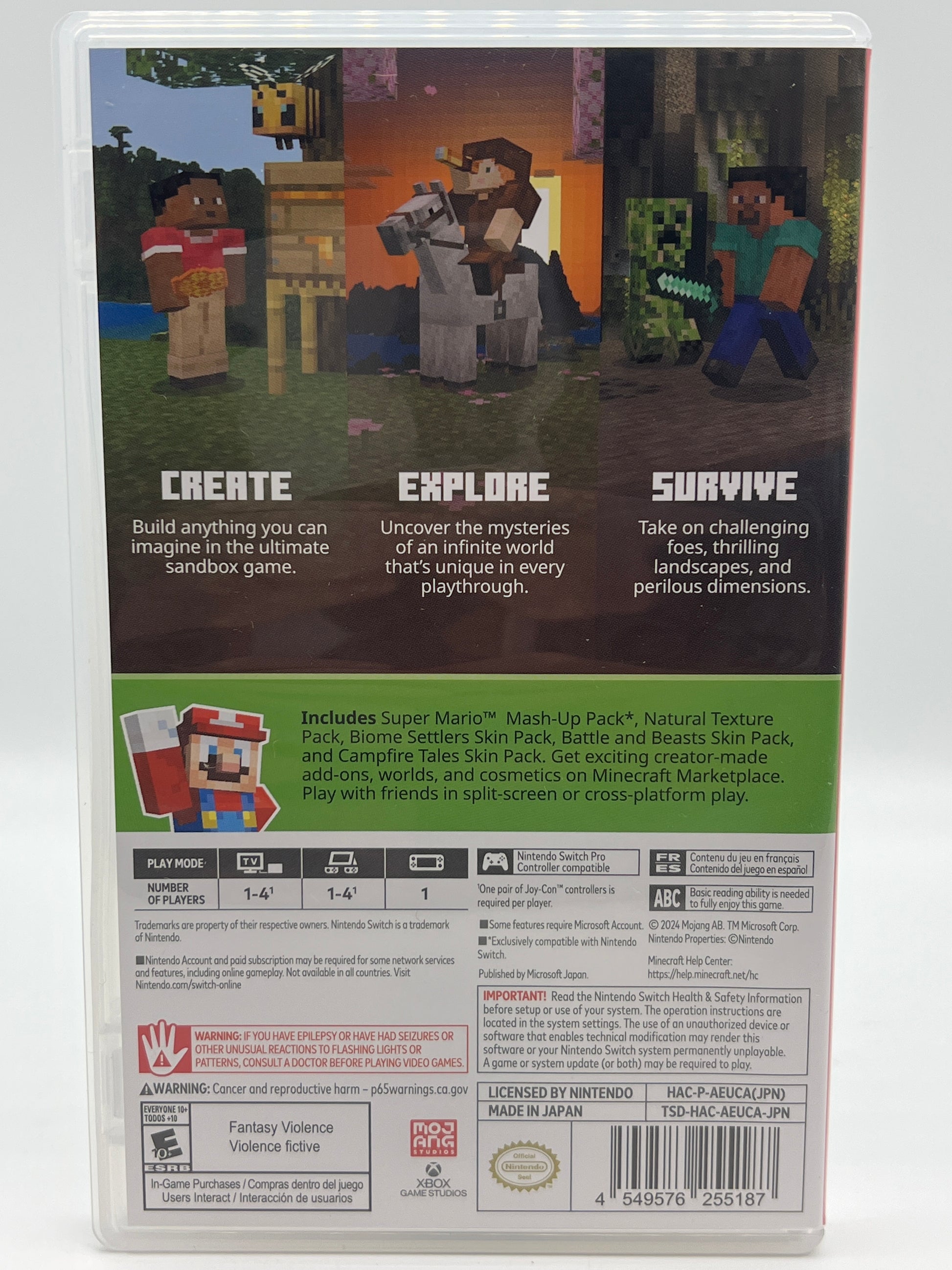 Minecraft gameplay on Nintendo Switch
