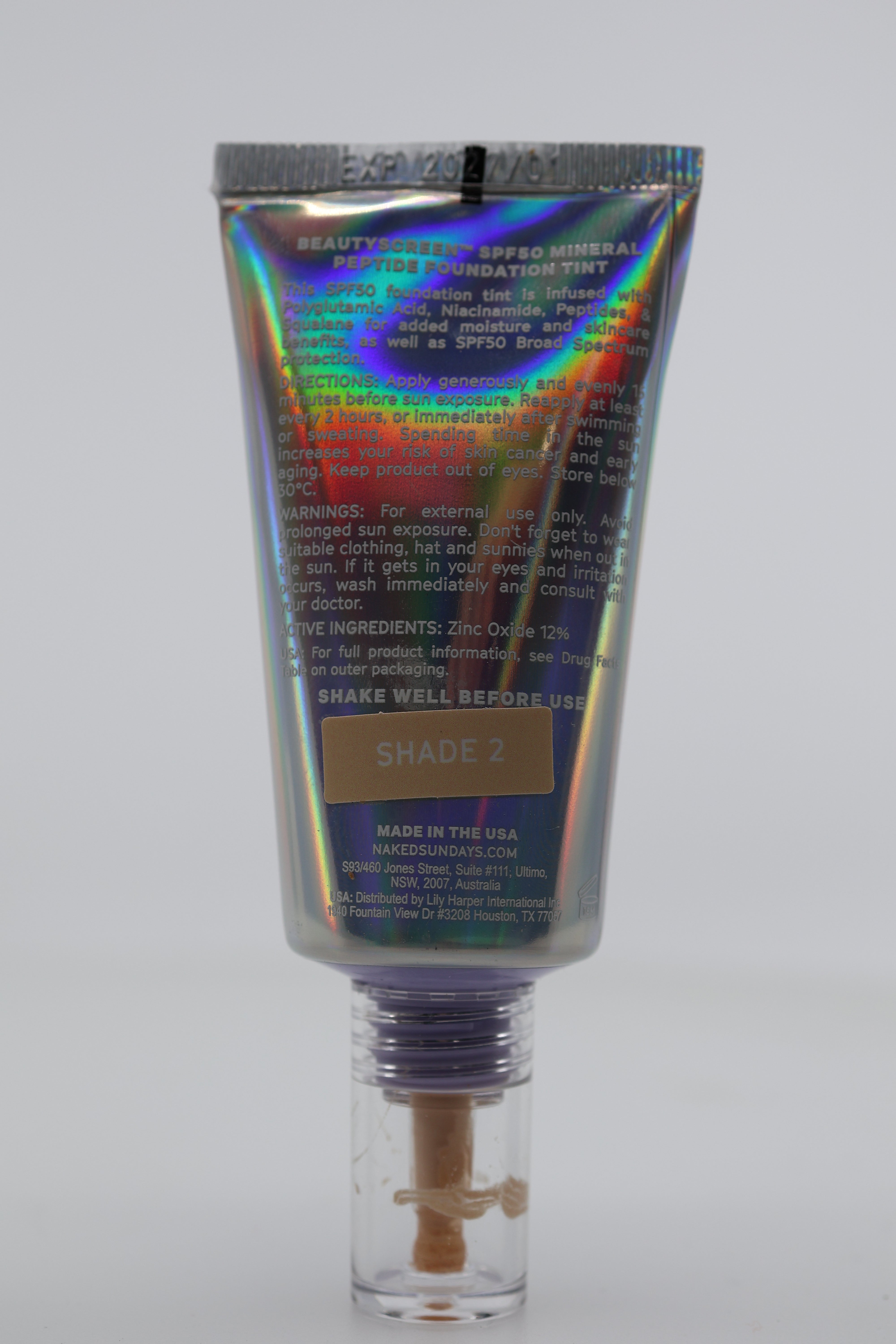 Naked Sundays BeautyScreen SPF 50 Mineral Peptide Foundation Tint