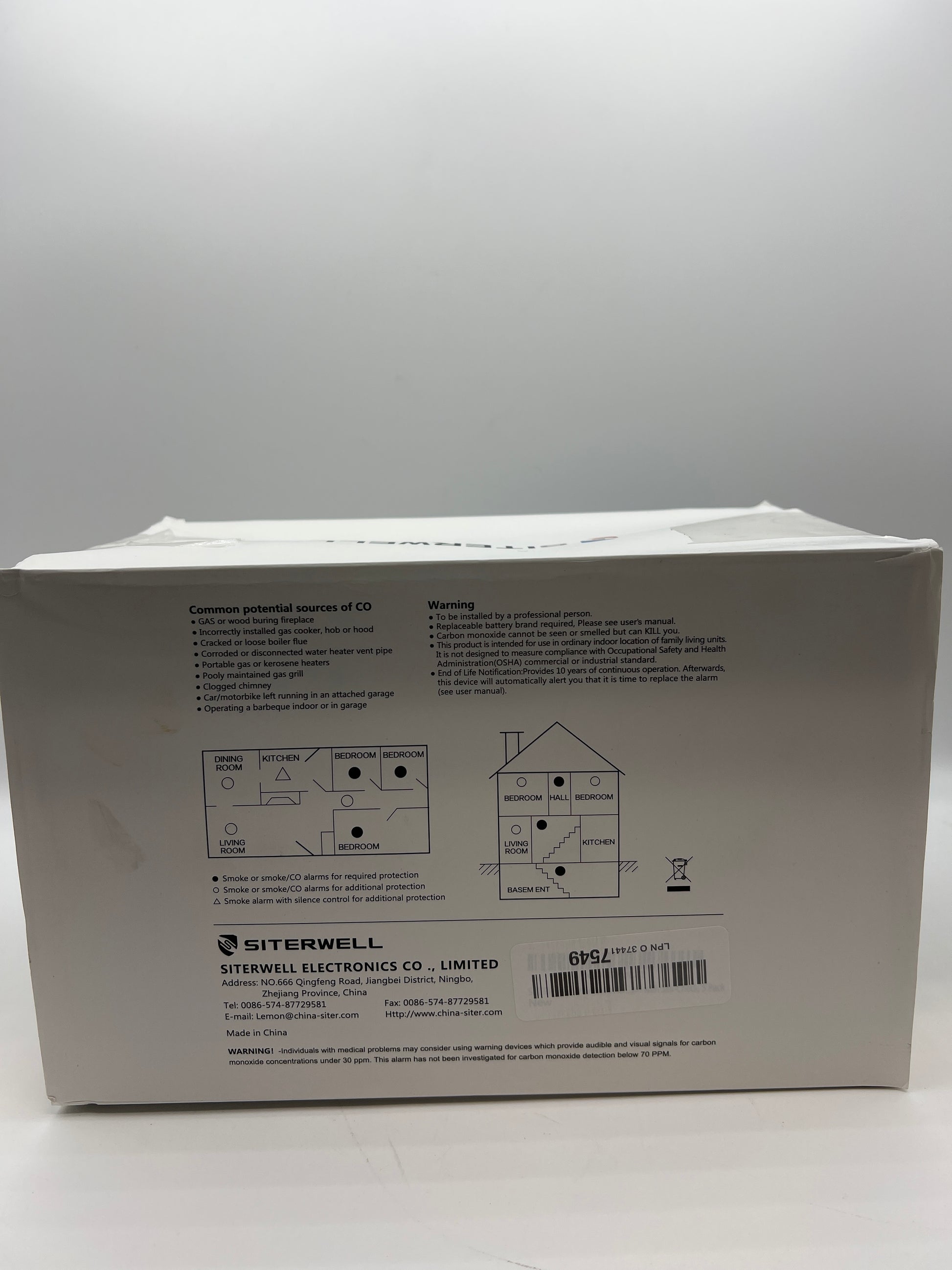 SITERWELL Hardwired Interconnected Smoke and Carbon Monoxide Detector Combo