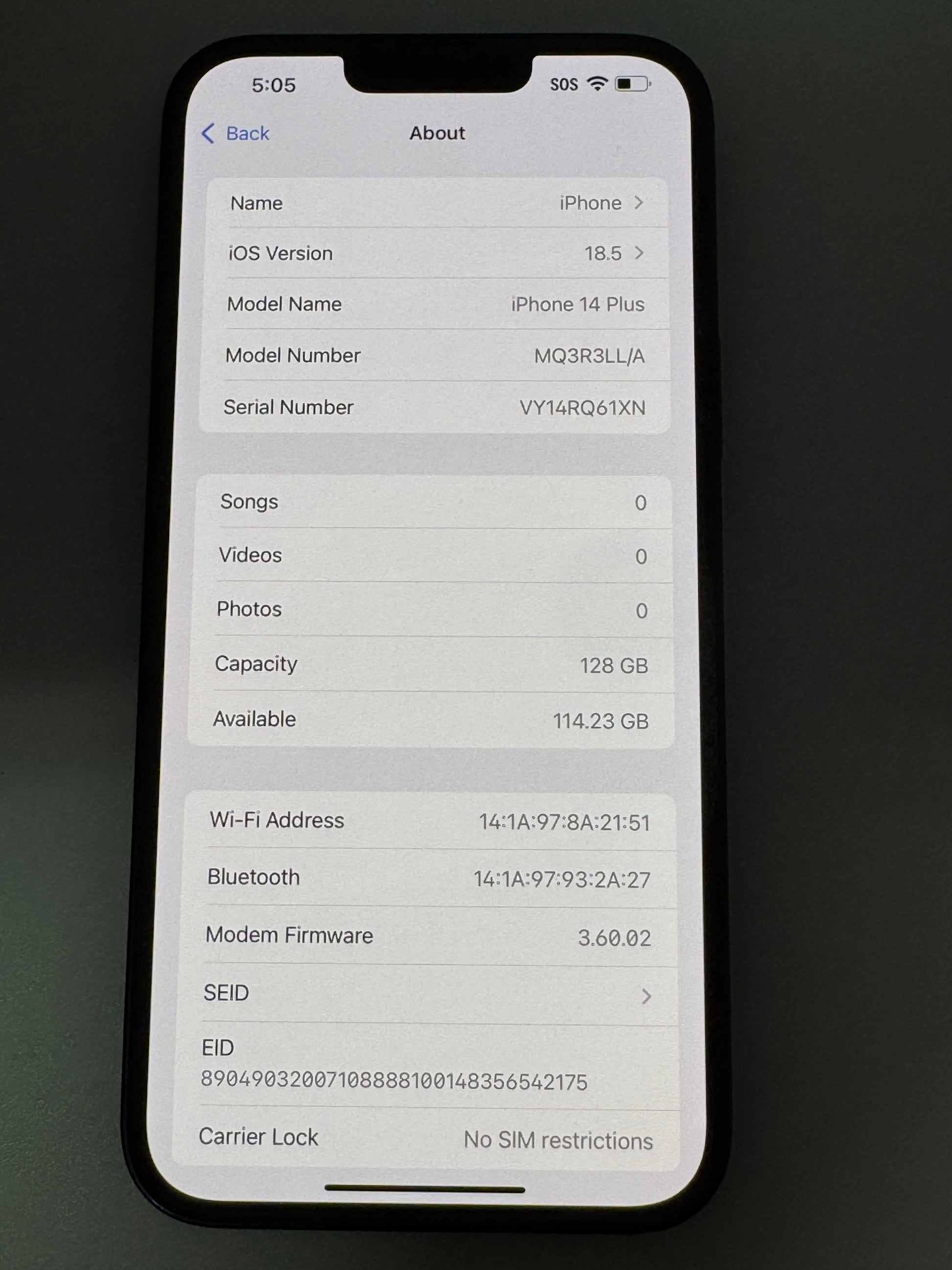 iPhone 14 Plus Midnight 128GB Unlocked