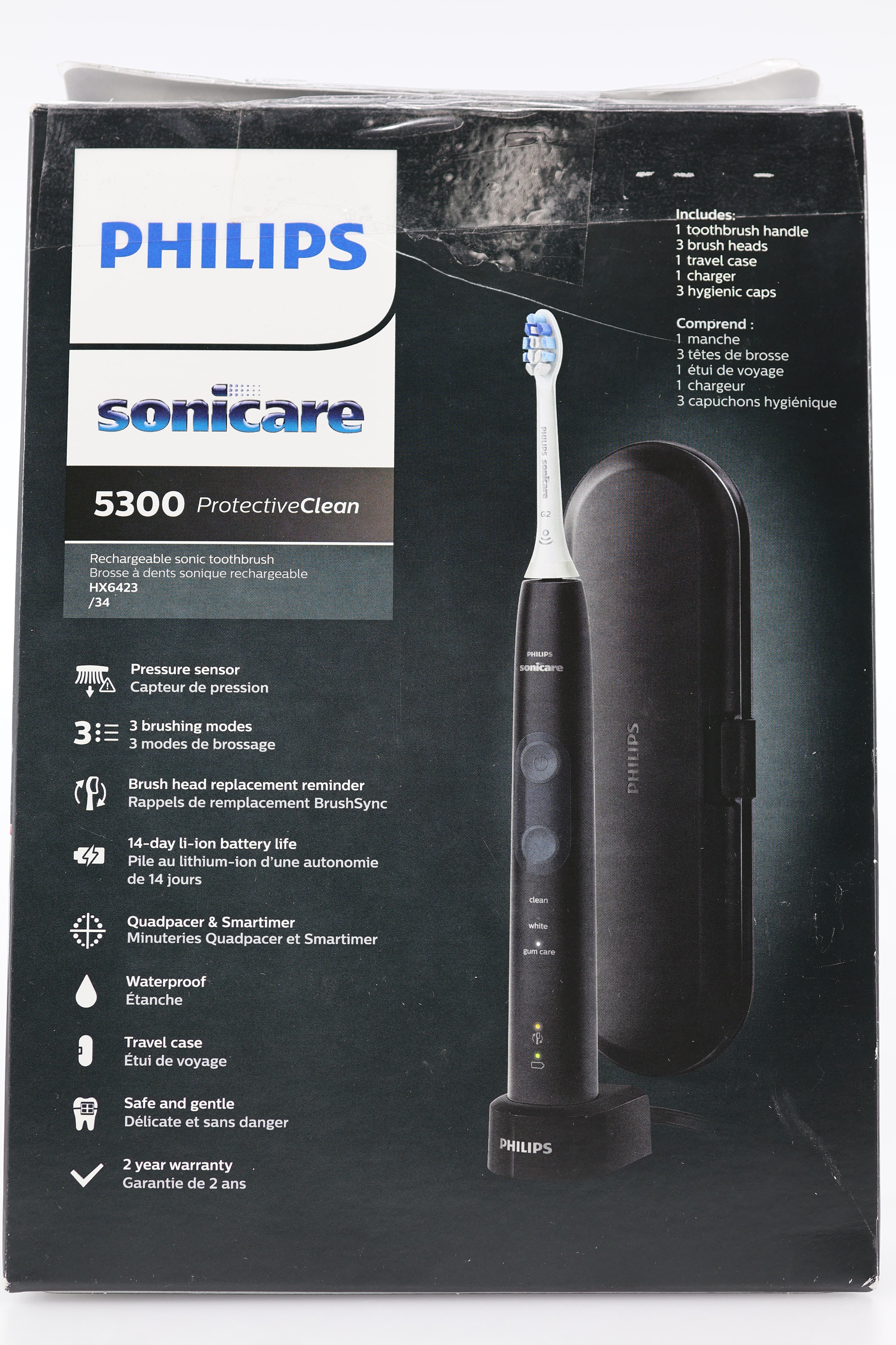 Philips Sonicare ProtectiveClean 5300 with 2 Bonus Brush Heads