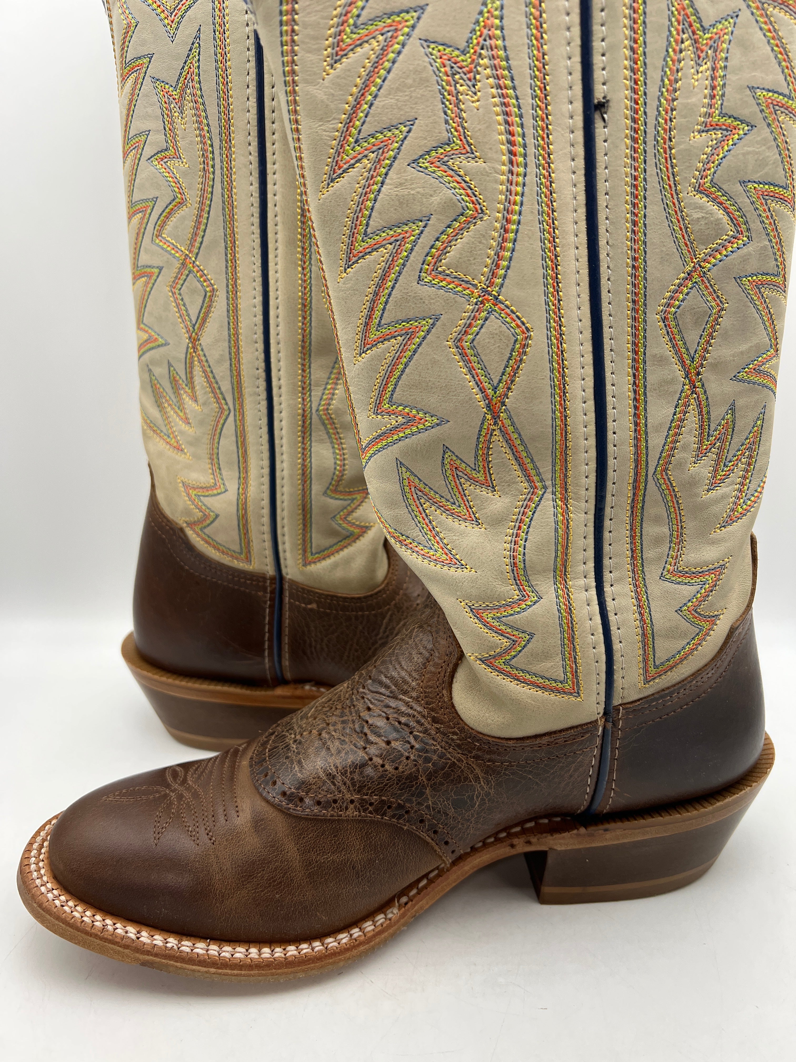 15-inch Hand-Distressed Cowhide Leather Boots