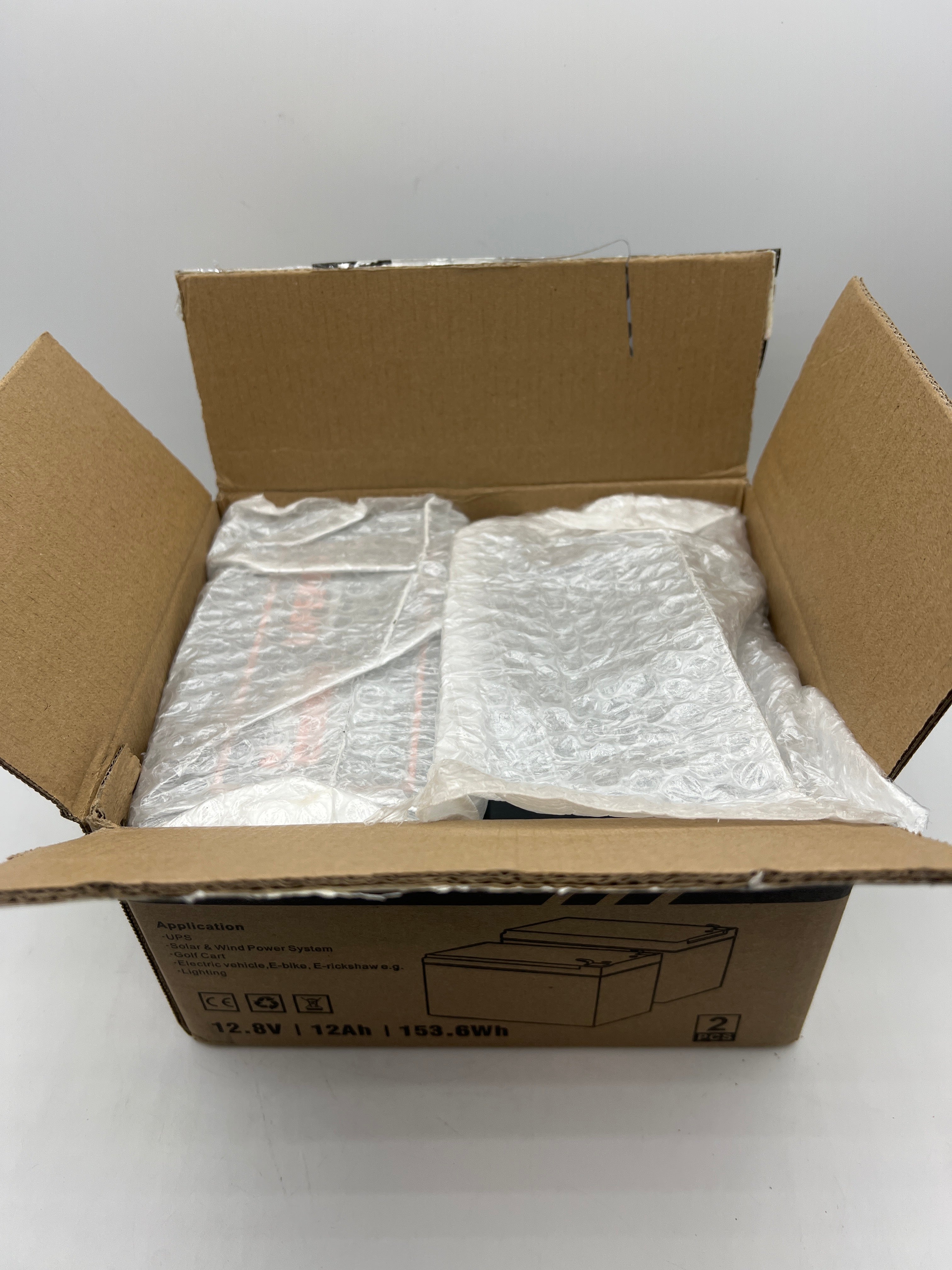 2 Pack 12V 12Ah LiFePO4 Deep Cycle Battery