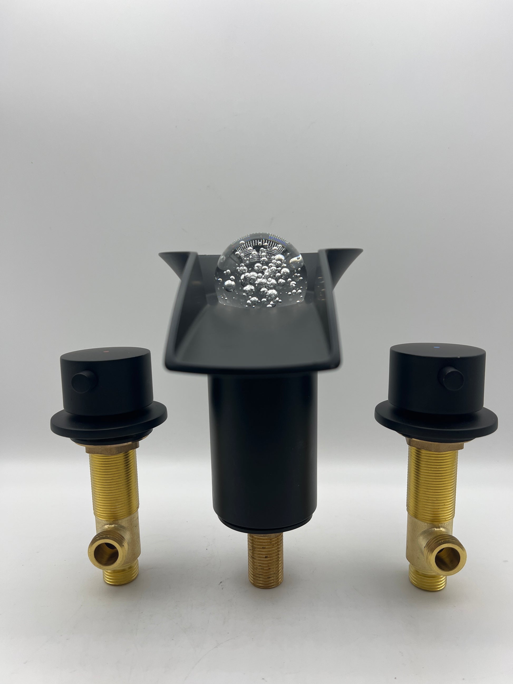 LED Bathroom Faucet 3 Hole Waterfall Sink Faucet with LED Light