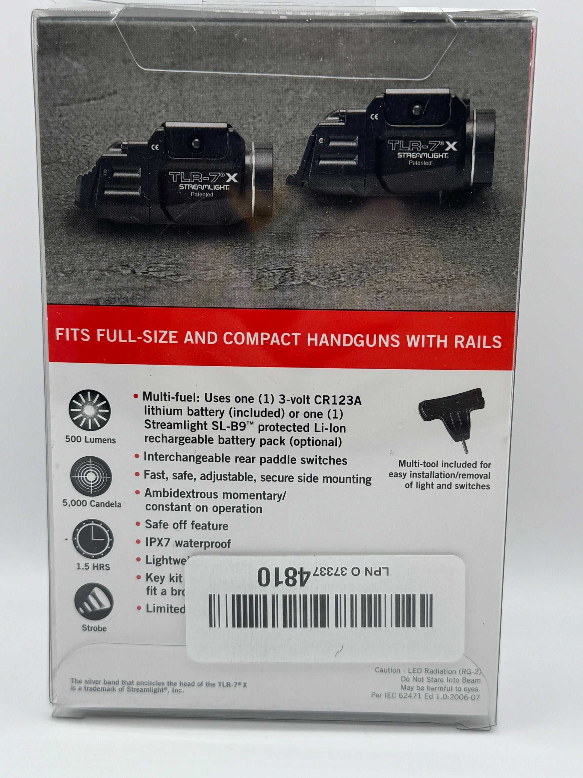 Streamlight TLR-7 X Tactical Weapon Light Black