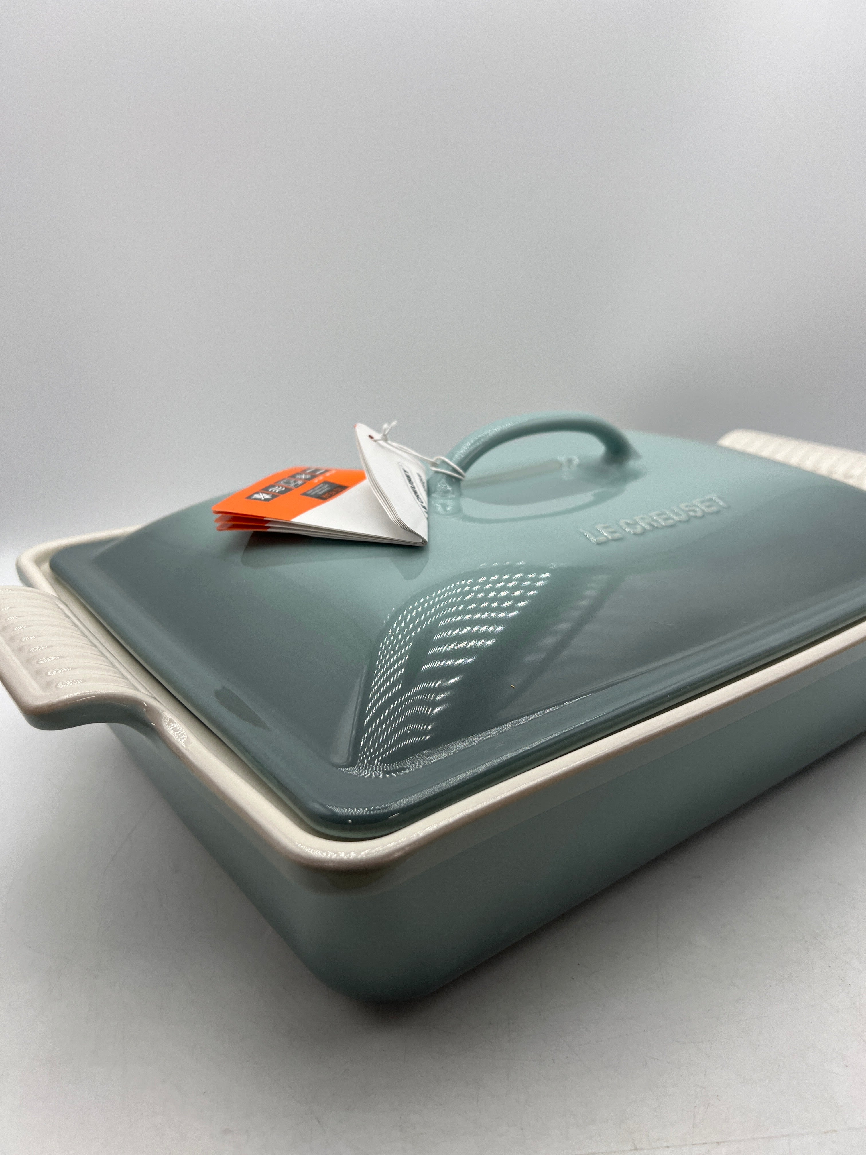 Le Creuset Stoneware Heritage Covered Rectangular Casserole, 4 qt. (12" x 9"), Sea Salt