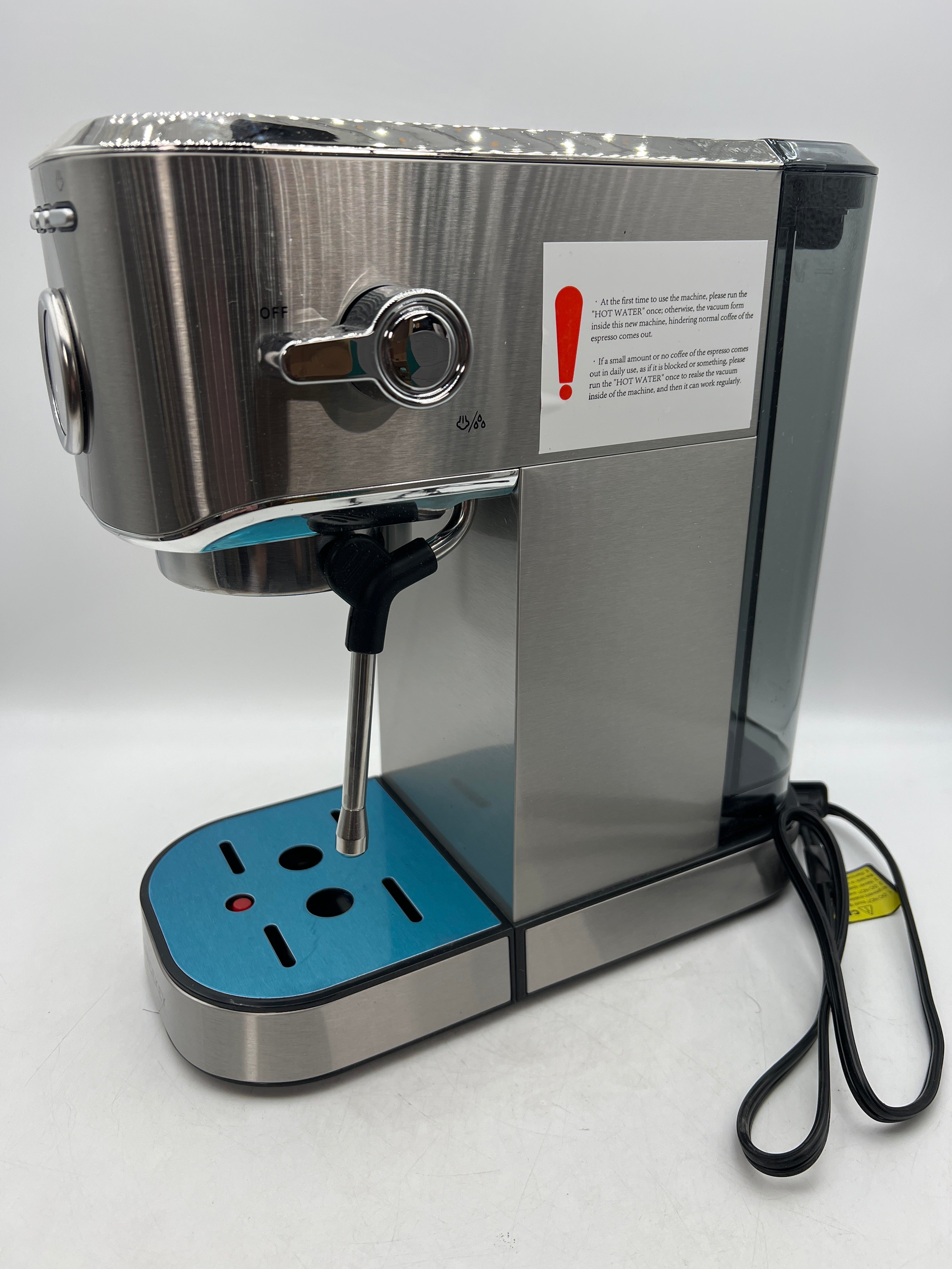 Spacekey Espresso Machine 20 Bar 1350W - Compact Stainless Steel Coffee Maker with Milk Frother