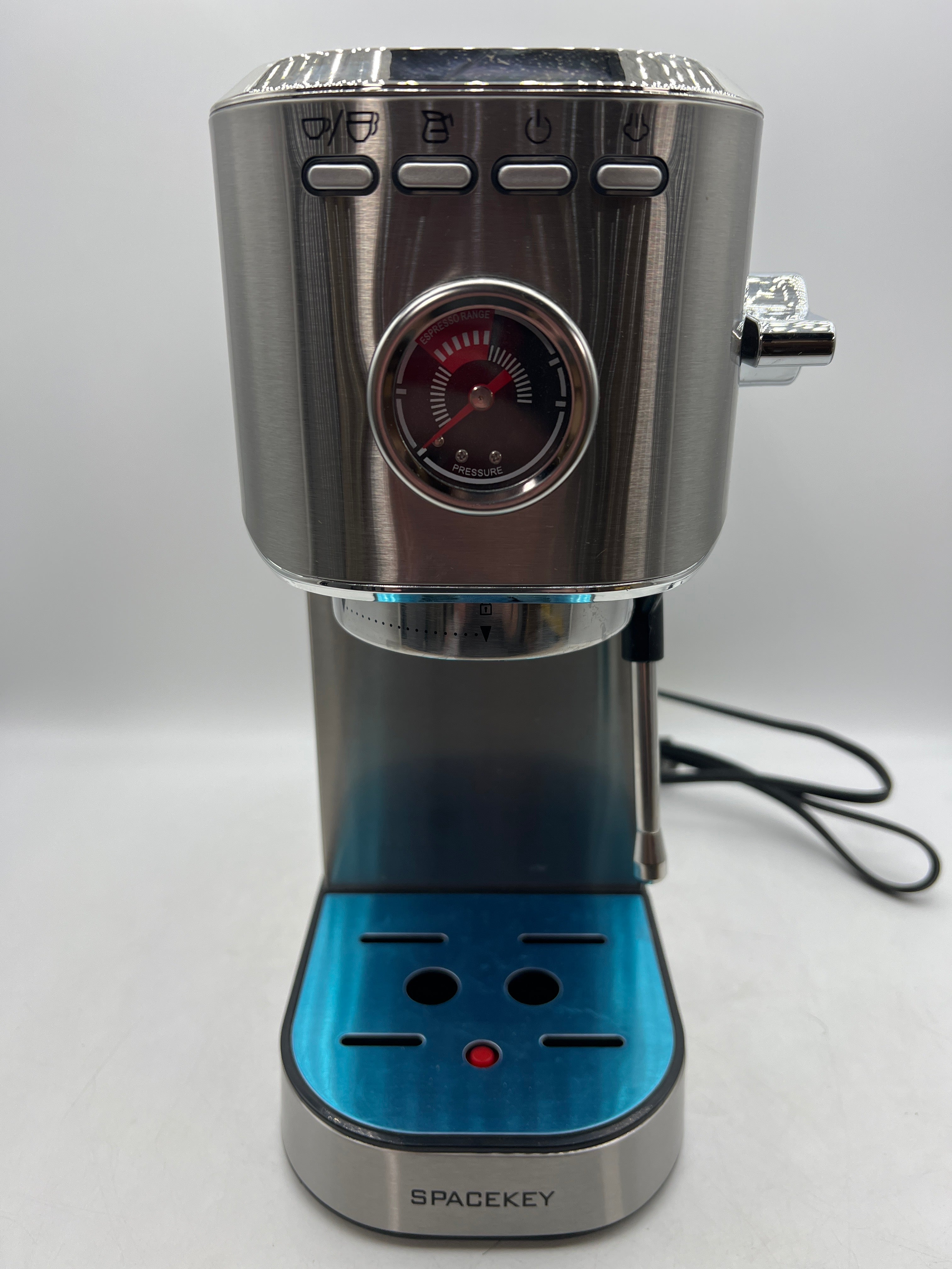 Spacekey Espresso Machine 20 Bar 1350W - Compact Stainless Steel Coffee Maker with Milk Frother