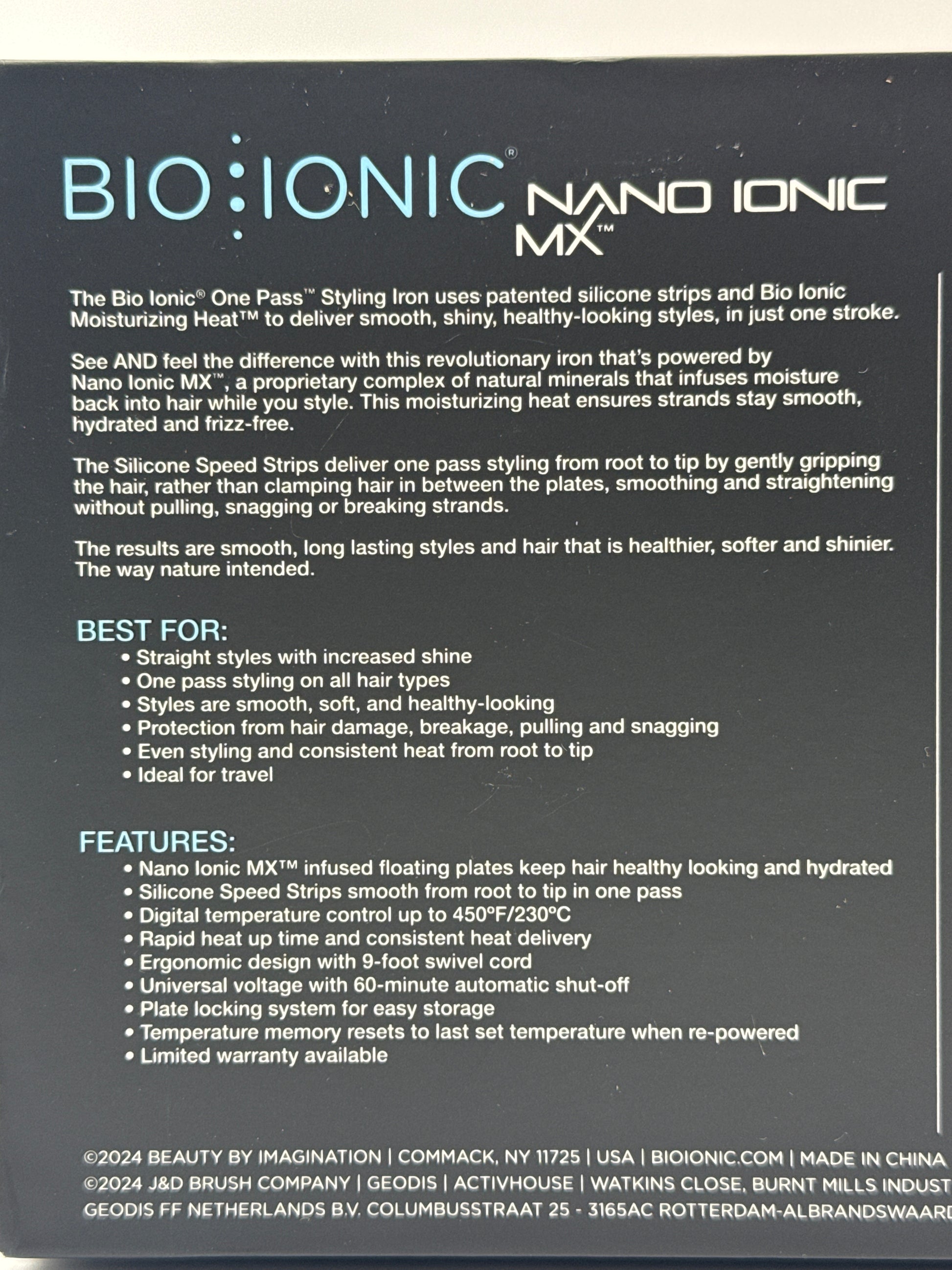 BIO IONIC OnePass Styling Iron 1.5 Inch