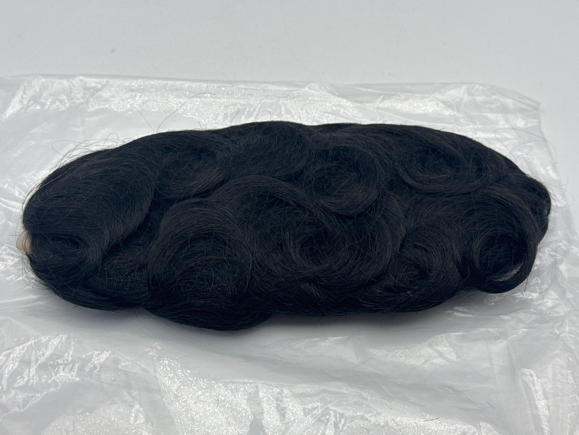 Mens Toupee Fine Monofilament with Poly Human Hair System