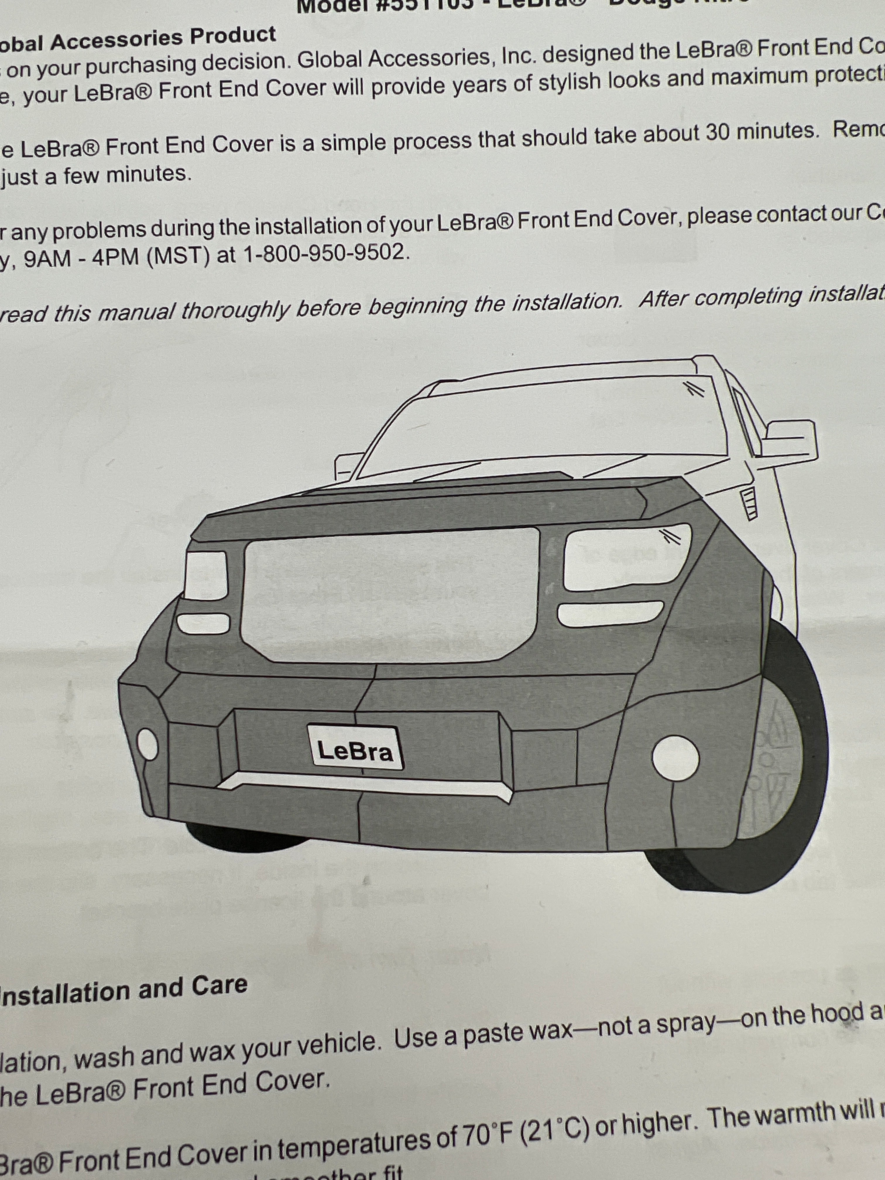 Black Car Mask Bra for Dodge Nitro 2007-2010