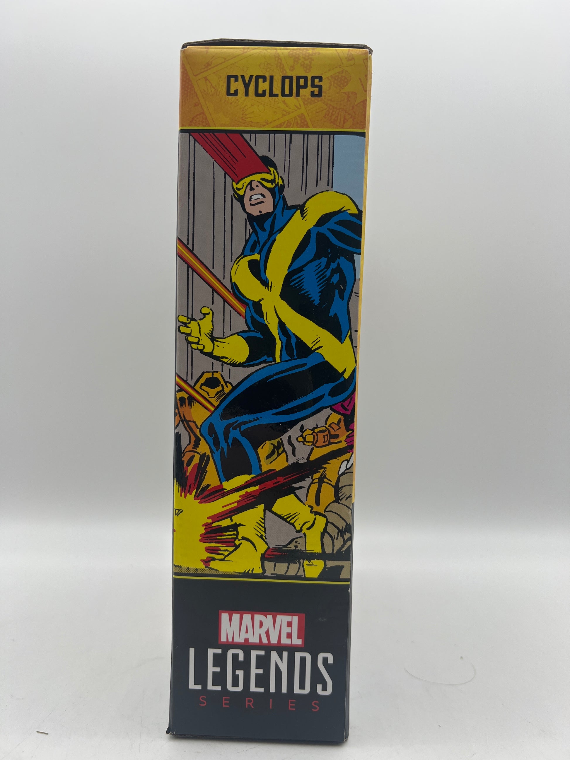 Cyclops action figure in classic blue and yellow costume