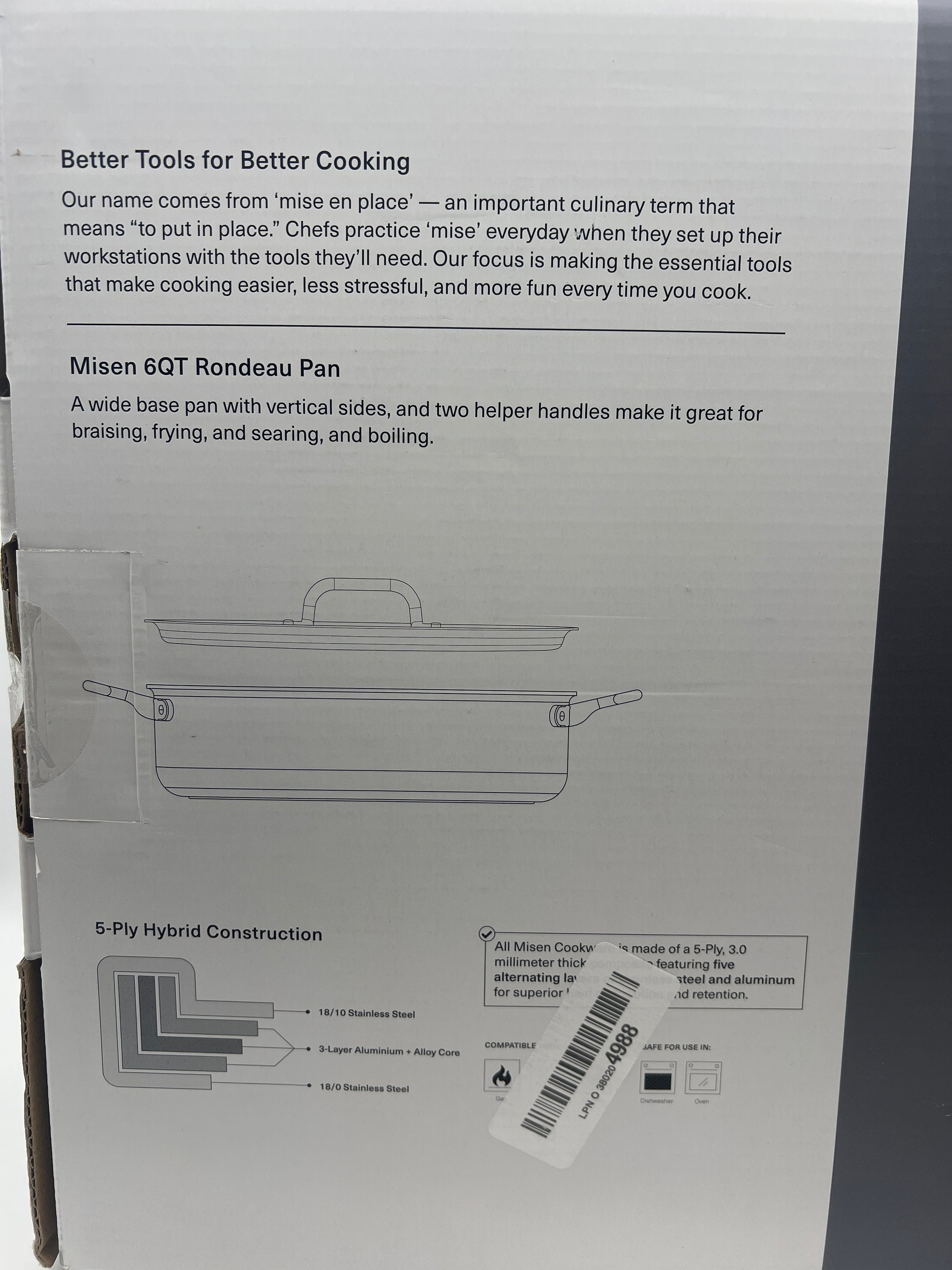 Misen 5-Ply Stainless Steel 6QT Rondeau